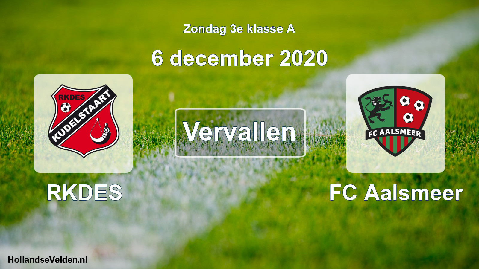 Scheduled Match: RKDES - FC Aalsmeer (6 December 2020)