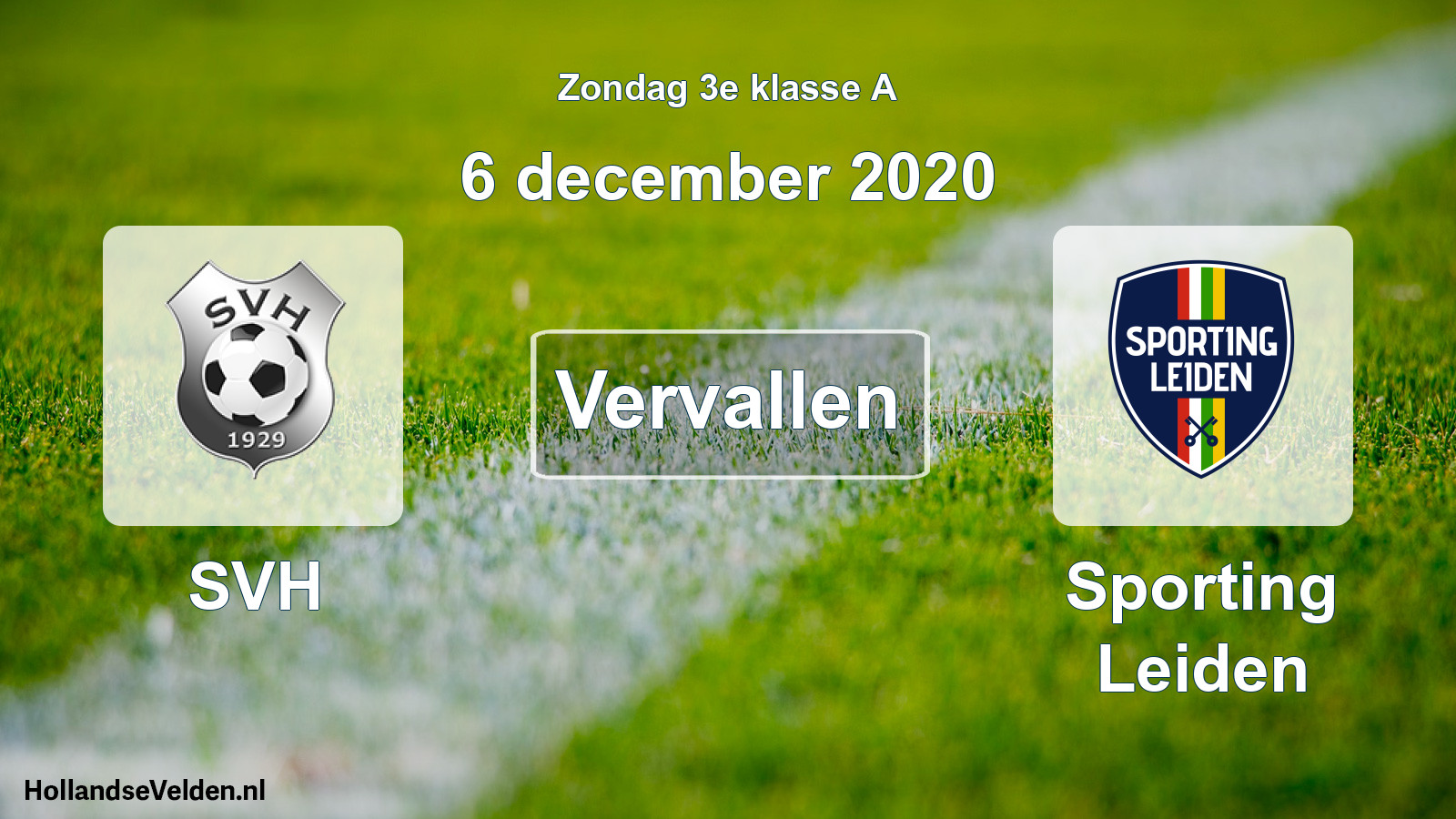 Scheduled Match: SVH - Sporting Leiden (6 December 2020)