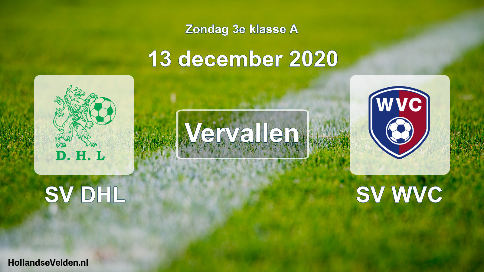 Scheduled Match: SV DHL - SV WVC (13 December 2020)