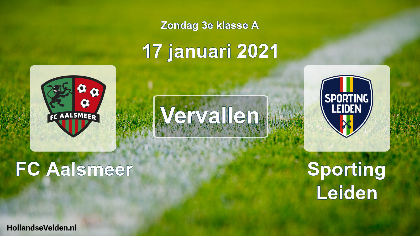 Scheduled Match: FC Aalsmeer - Sporting Leiden (17 January 2021)