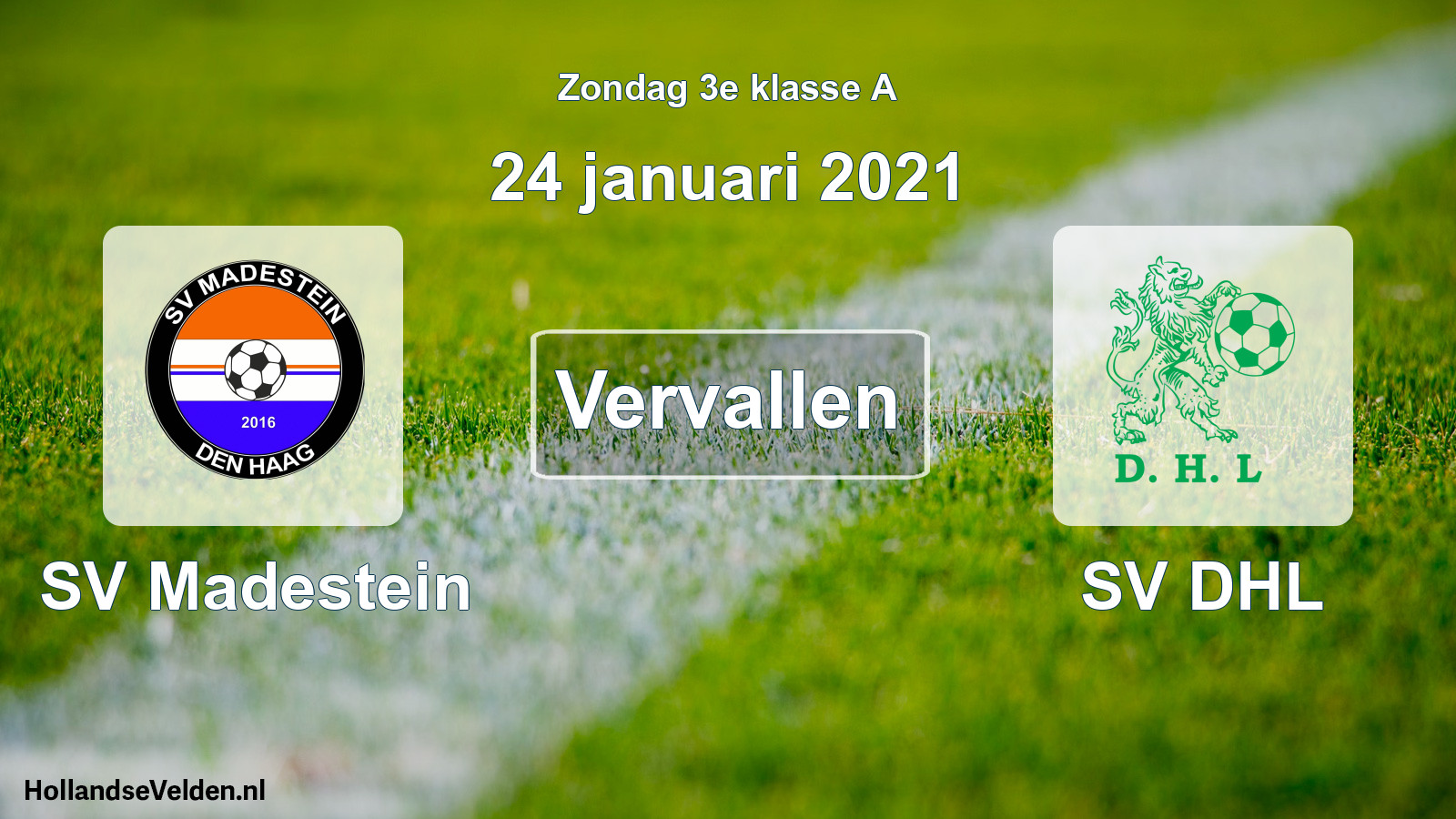 Scheduled Match: SV Madestein - SV DHL (24 January 2021)