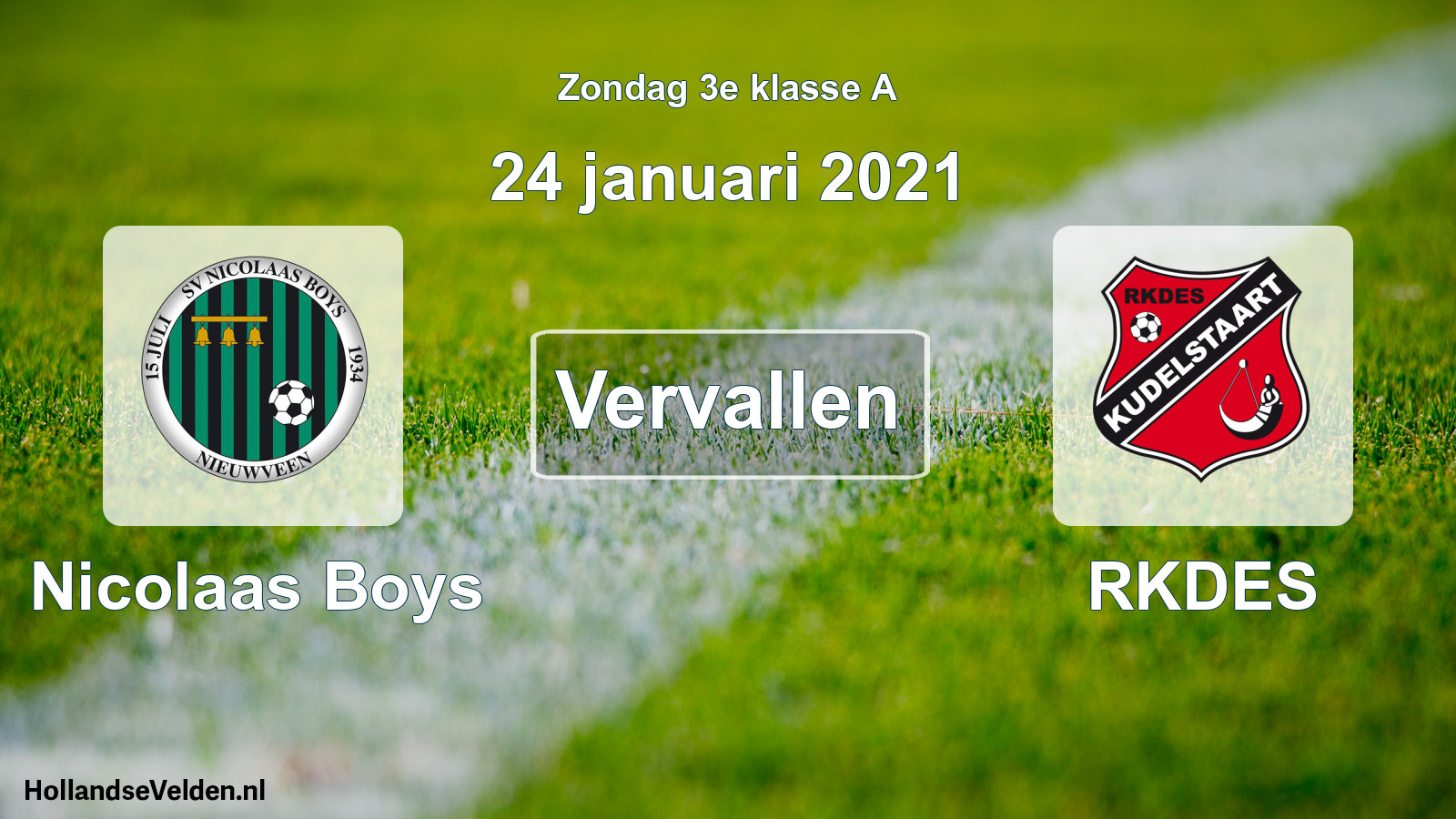 Scheduled Match: Nicolaas Boys - RKDES (24 January 2021)