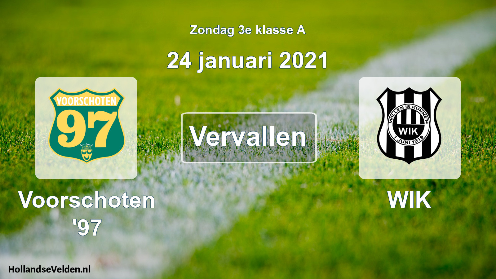 Scheduled Match: Voorschoten '97 - WIK (24 January 2021)