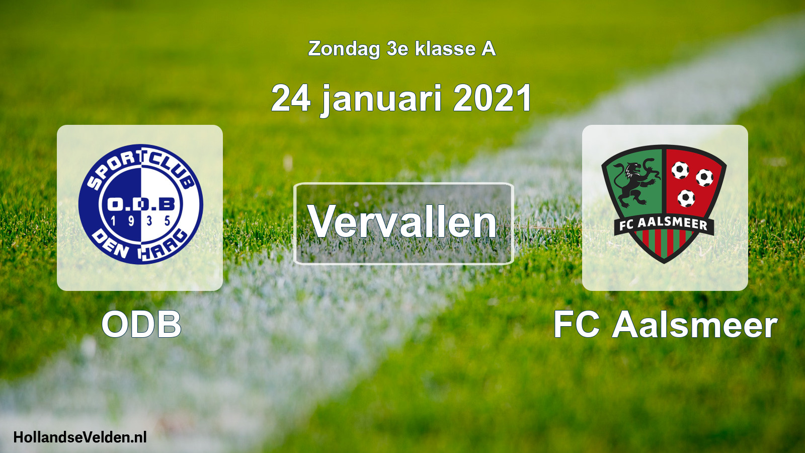 Scheduled Match: ODB - FC Aalsmeer (24 January 2021)