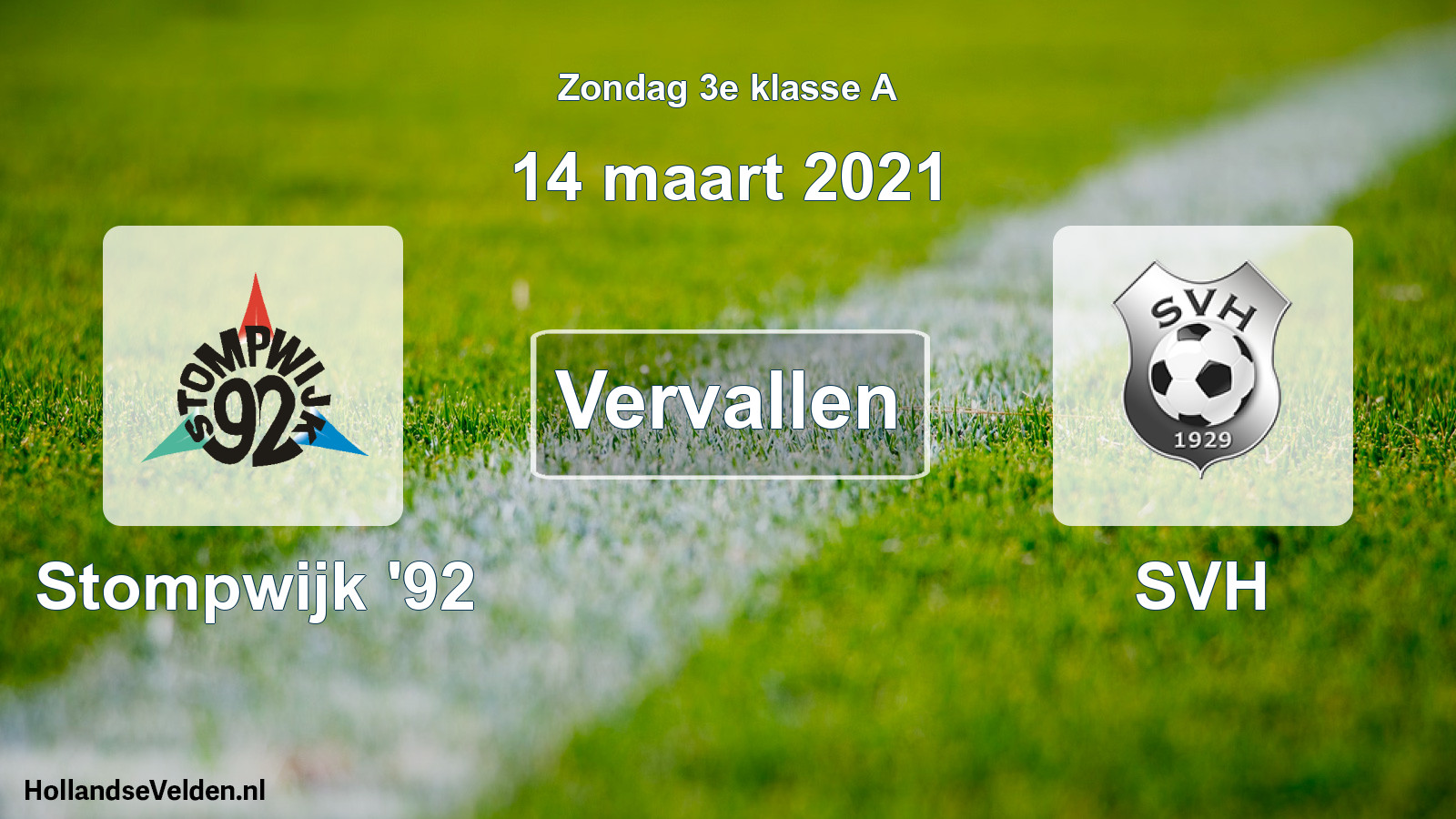 Scheduled Match: Stompwijk '92 - SVH (14 March 2021)