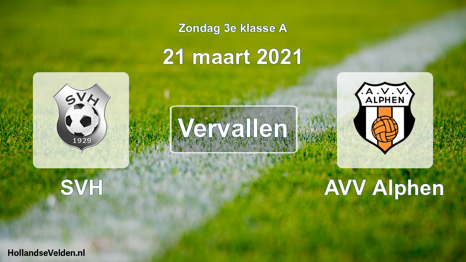 Scheduled Match: SVH - AVV Alphen (21 March 2021)