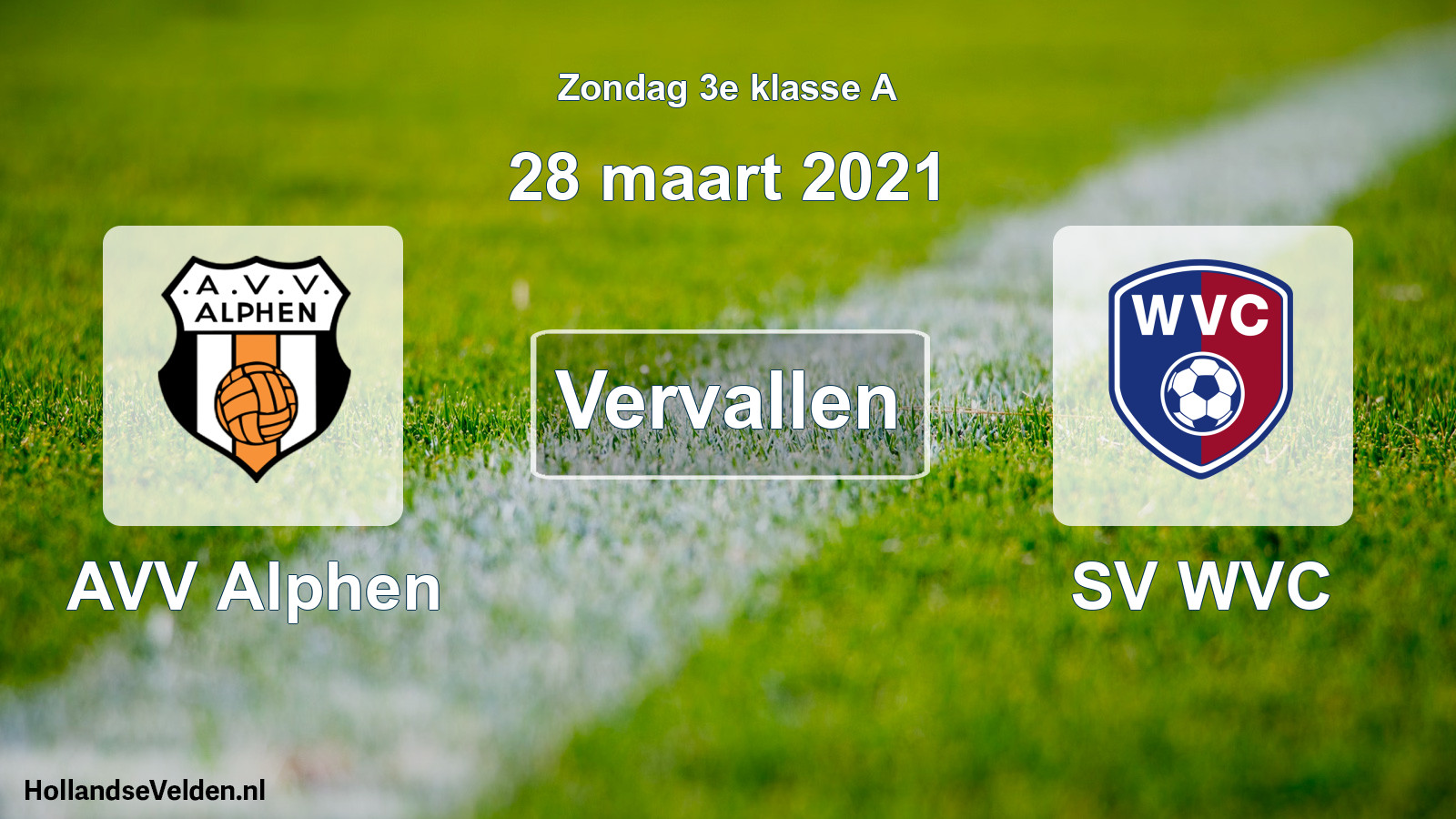 Scheduled Match: AVV Alphen - SV WVC (28 March 2021)