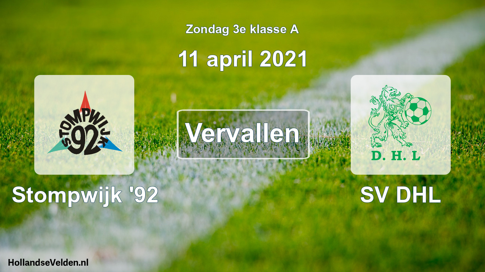 Scheduled Match: Stompwijk '92 - SV DHL (11 April 2021)