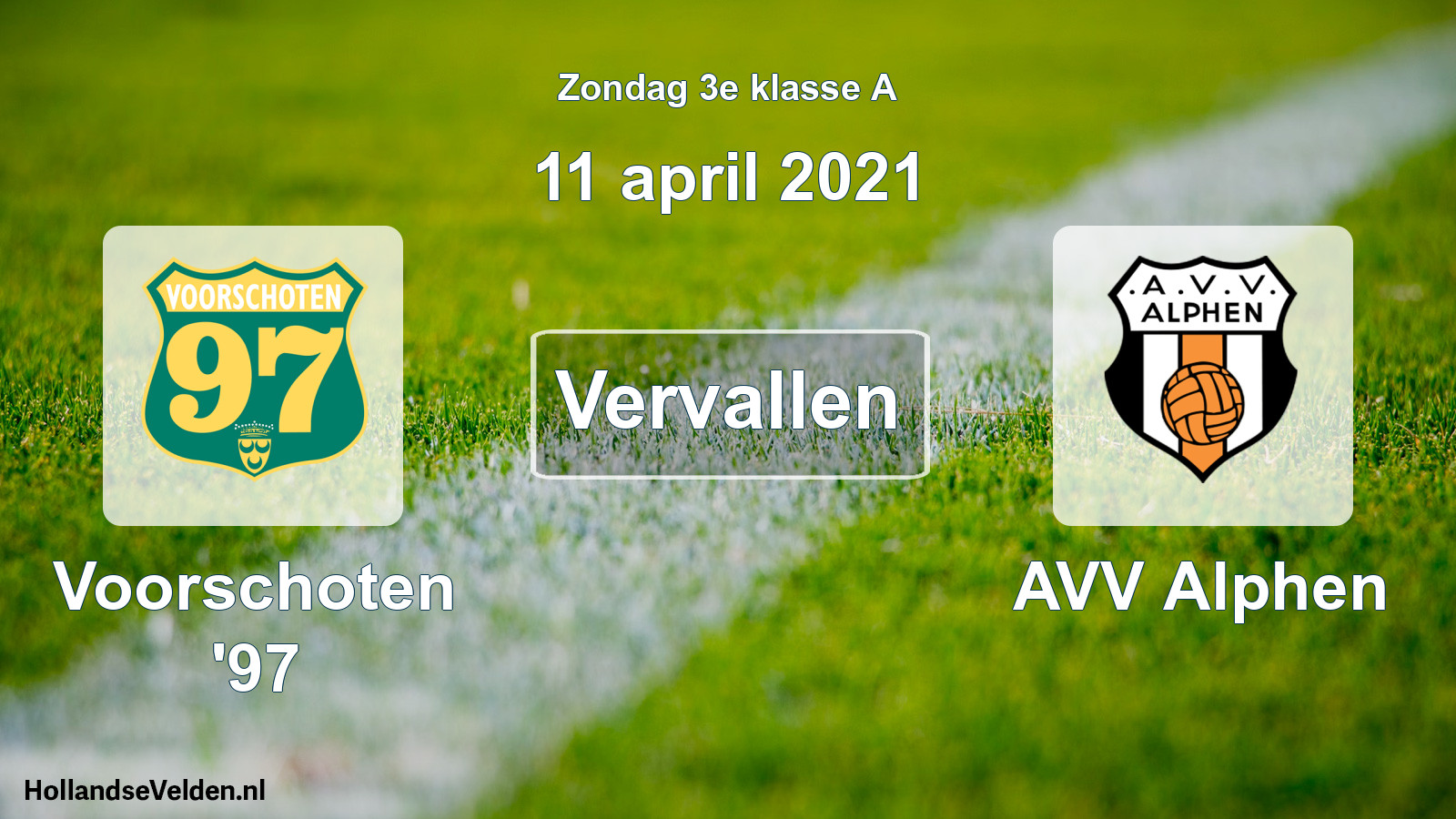 Scheduled Match: Voorschoten '97 - AVV Alphen (11 April 2021)
