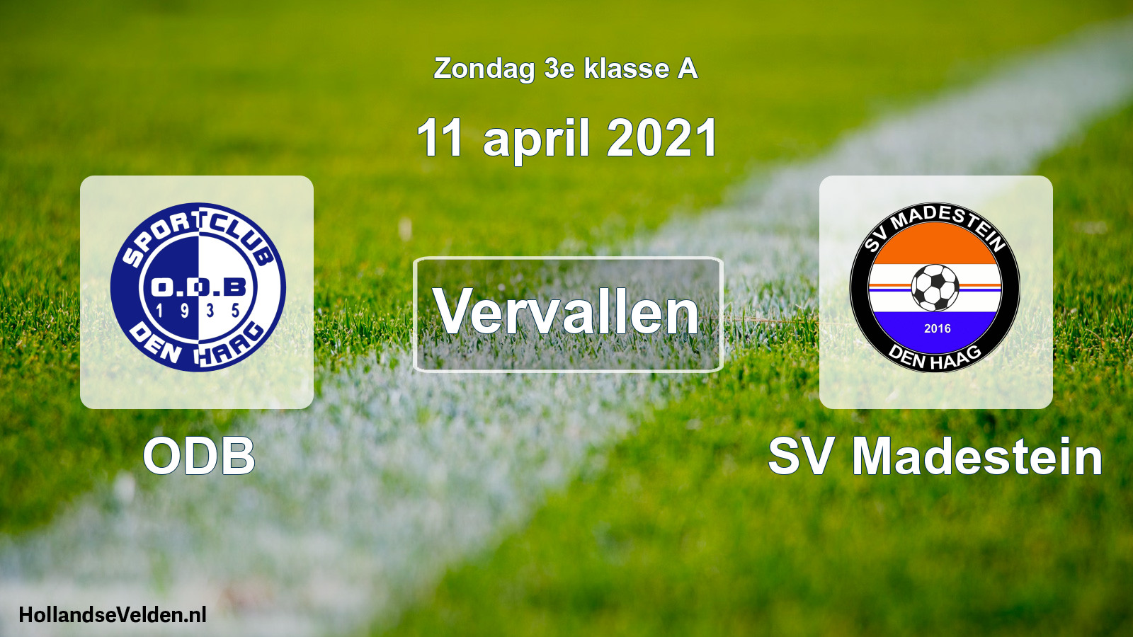 Scheduled Match: ODB - SV Madestein (11 April 2021)