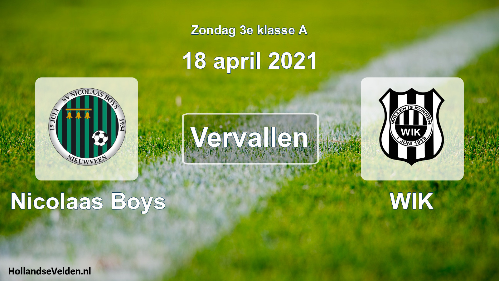 Scheduled Match: Nicolaas Boys - WIK (18 April 2021)