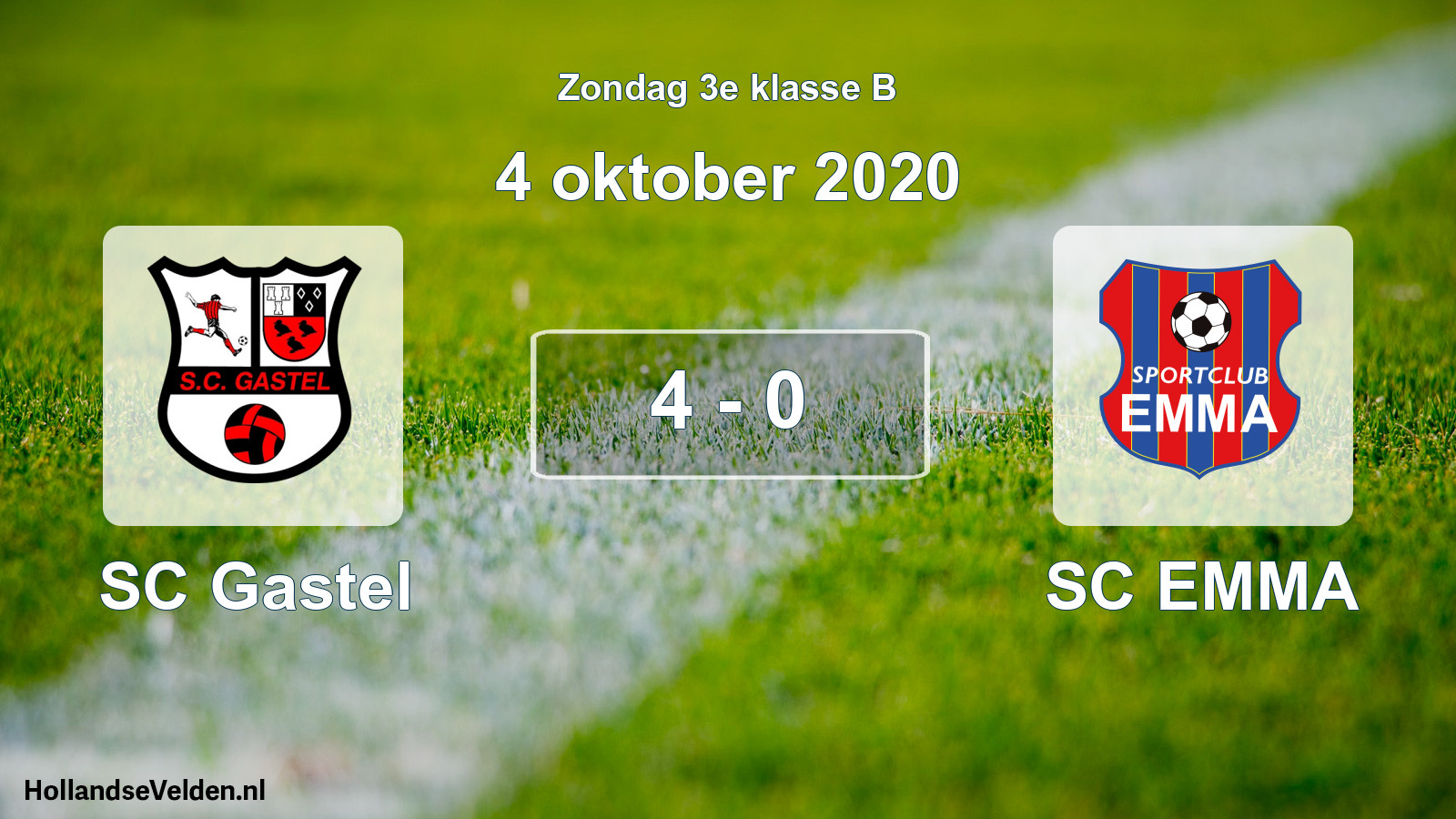Total number of matches played: SC Gastel - SC EMMA 4 - 0 (4 October 2020)