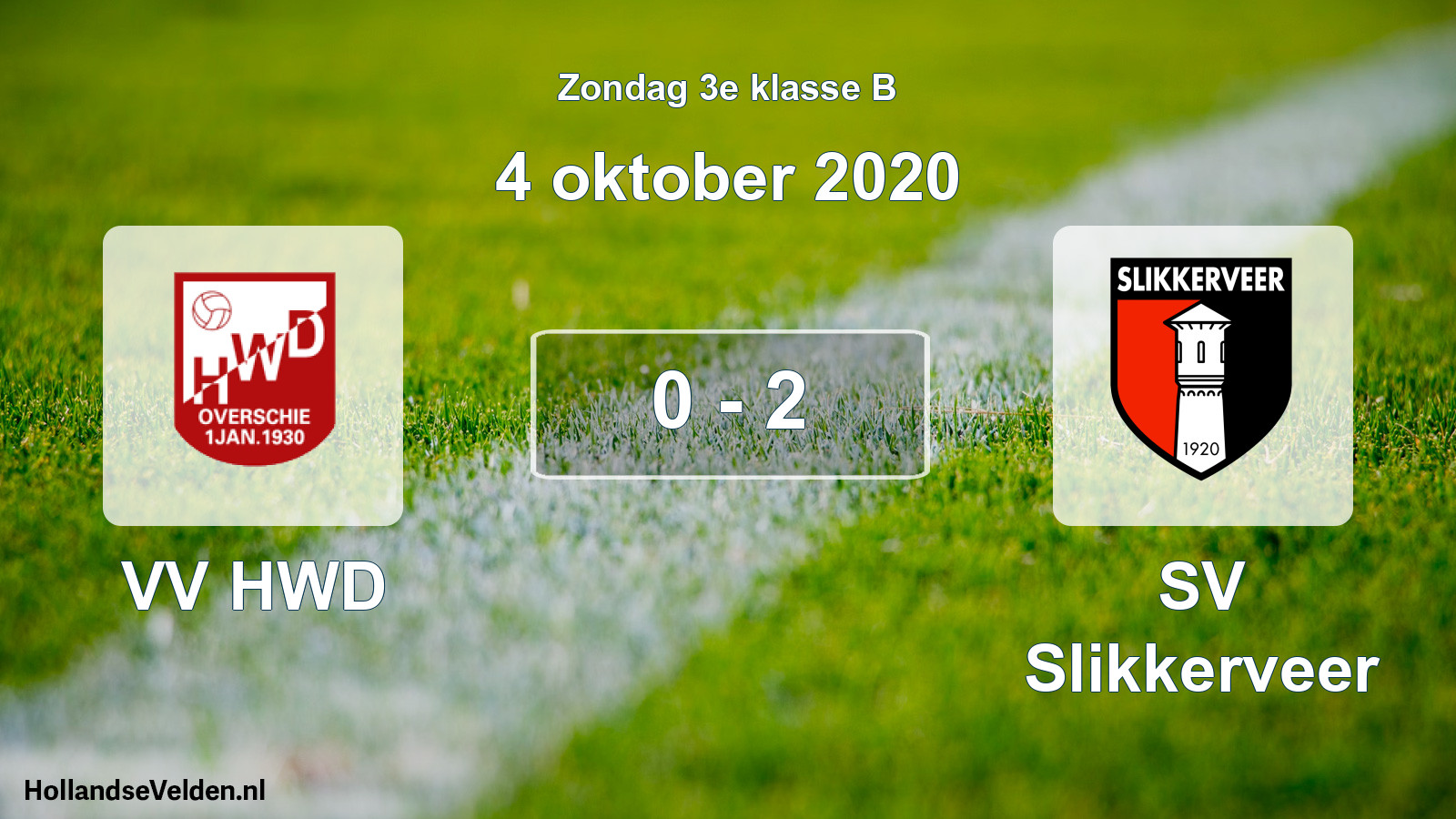 Total number of matches played: VV HWD - SV Slikkerveer 0 - 2 (4 October 2020)