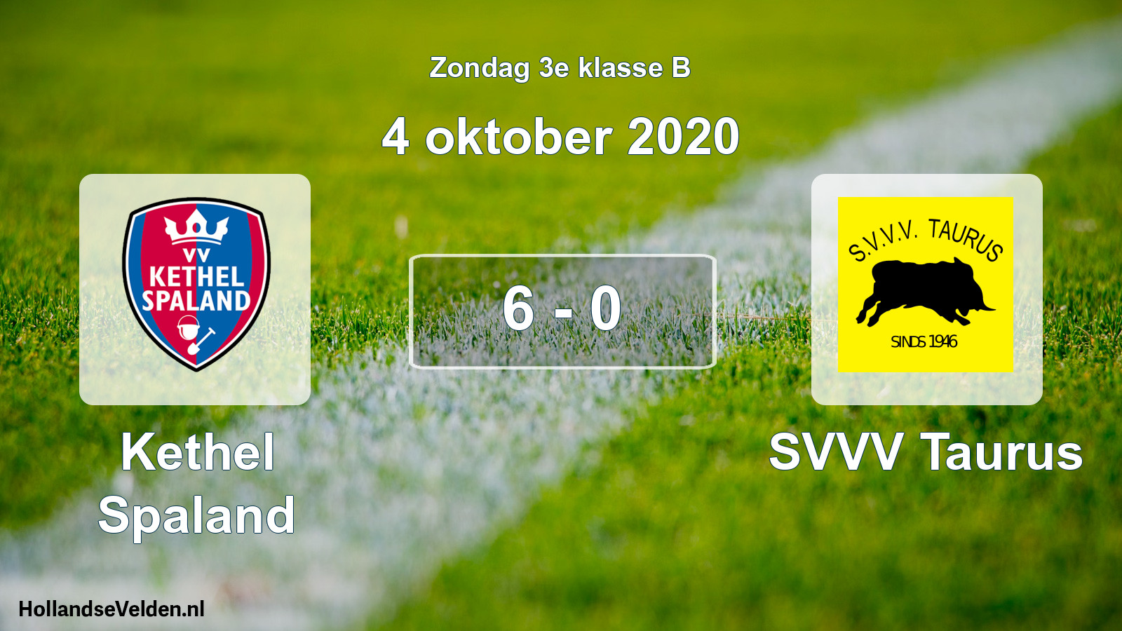 Total number of matches played: Kethel Spaland - SVVV Taurus 6 - 0 (4 October 2020)