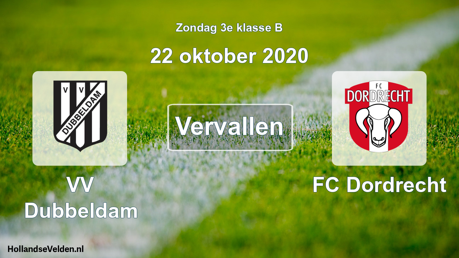 Scheduled Match: VV Dubbeldam - FC Dordrecht (22 October 2020)