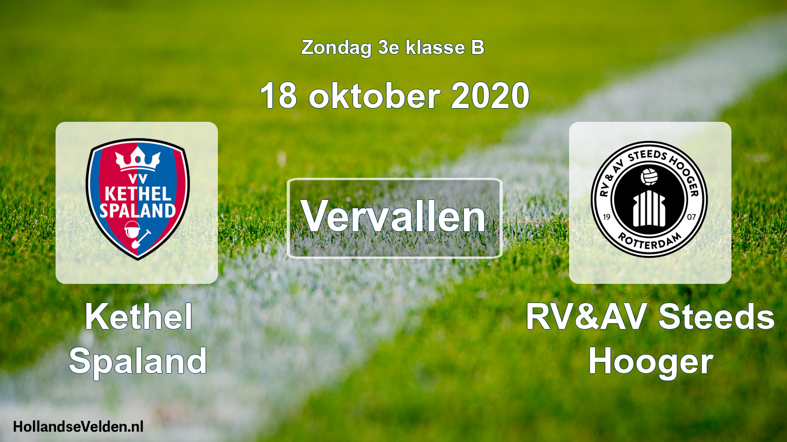 Scheduled Match: Kethel Spaland - RV&AV Steeds Hooger (18 October 2020)