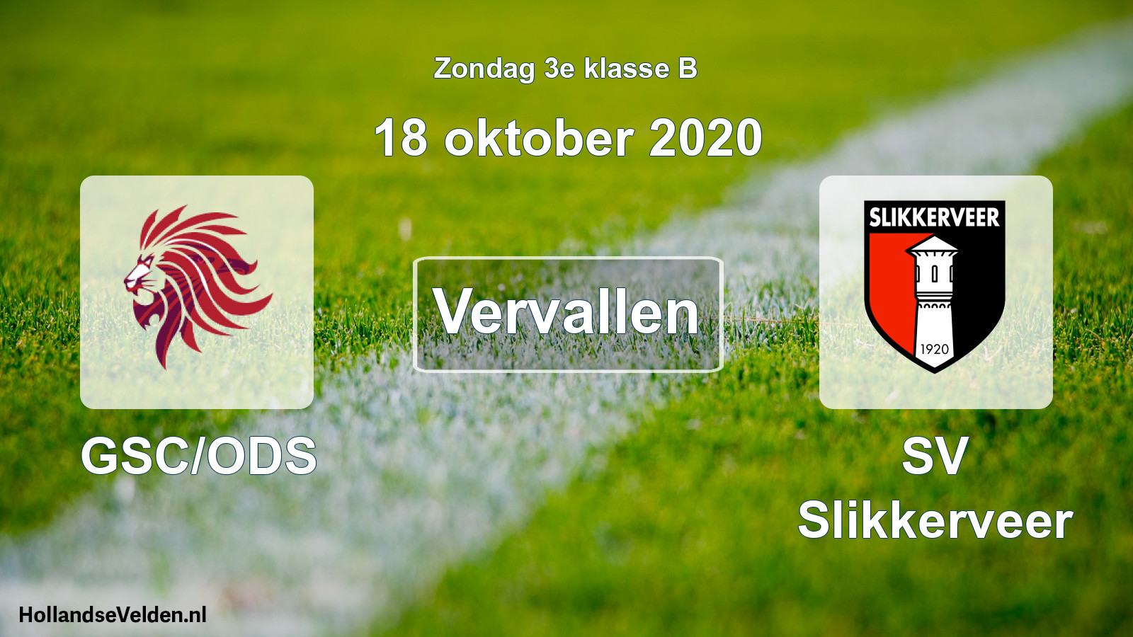 Scheduled Match: GSC/ODS - SV Slikkerveer (18 October 2020)