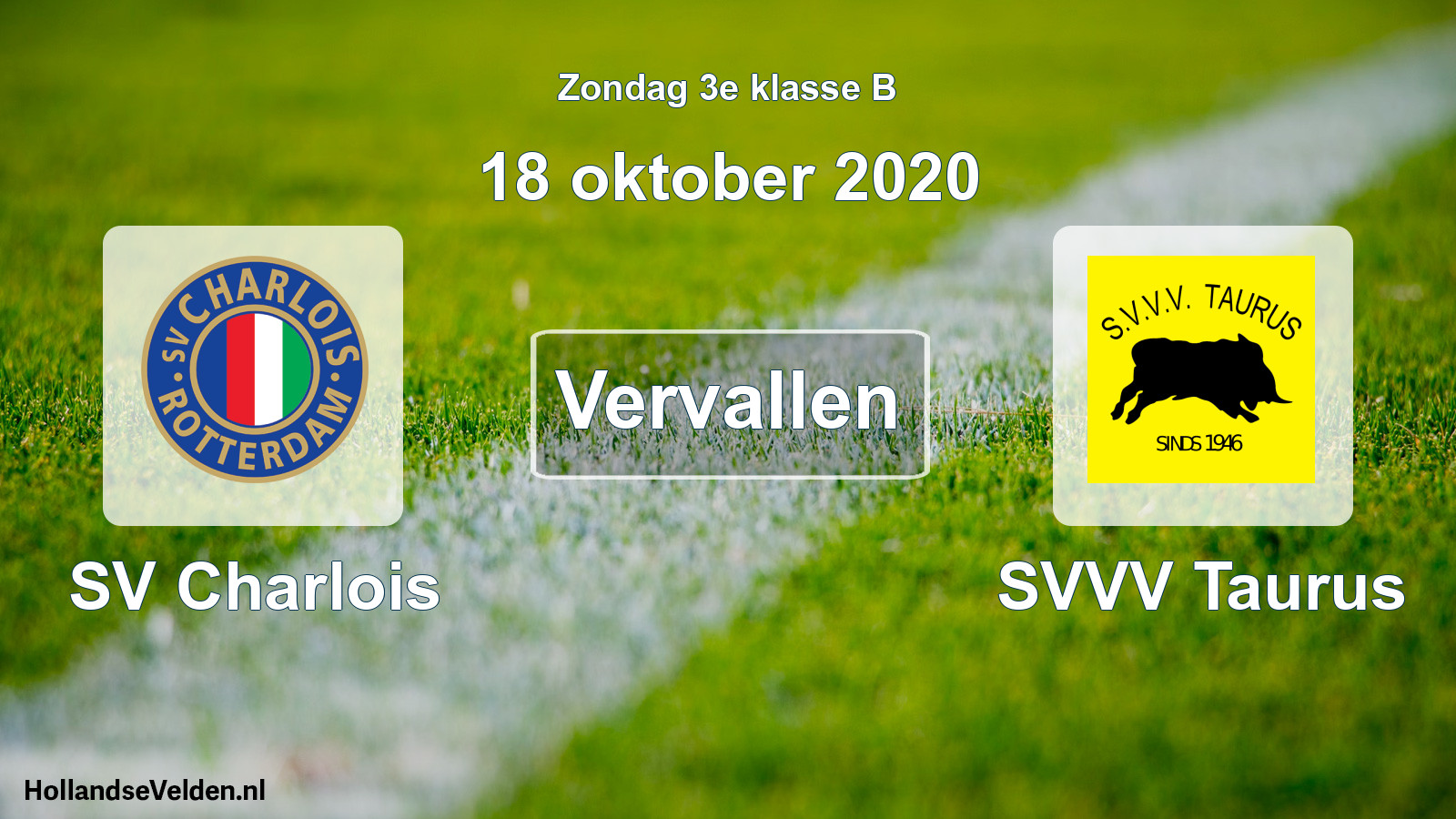 Scheduled Match: SV Charlois - SVVV Taurus (18 October 2020)