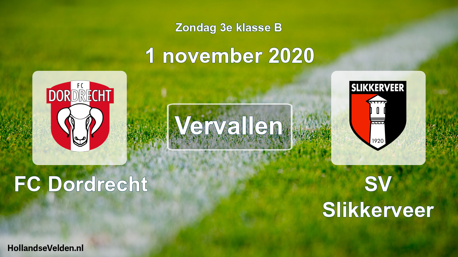 Scheduled Match: FC Dordrecht - SV Slikkerveer (1 November 2020)
