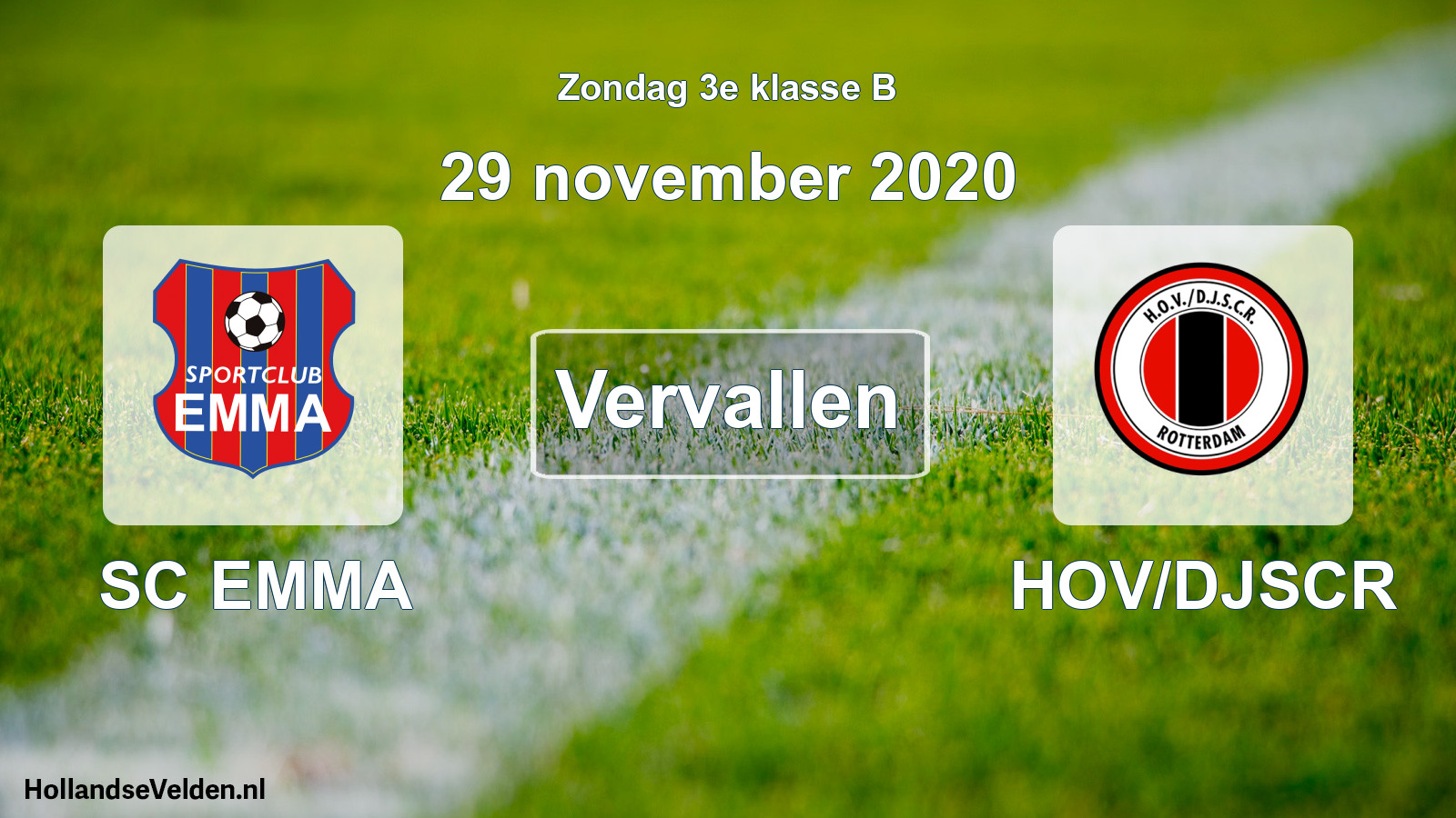 Scheduled Match: SC EMMA - HOV/DJSCR (29 November 2020)