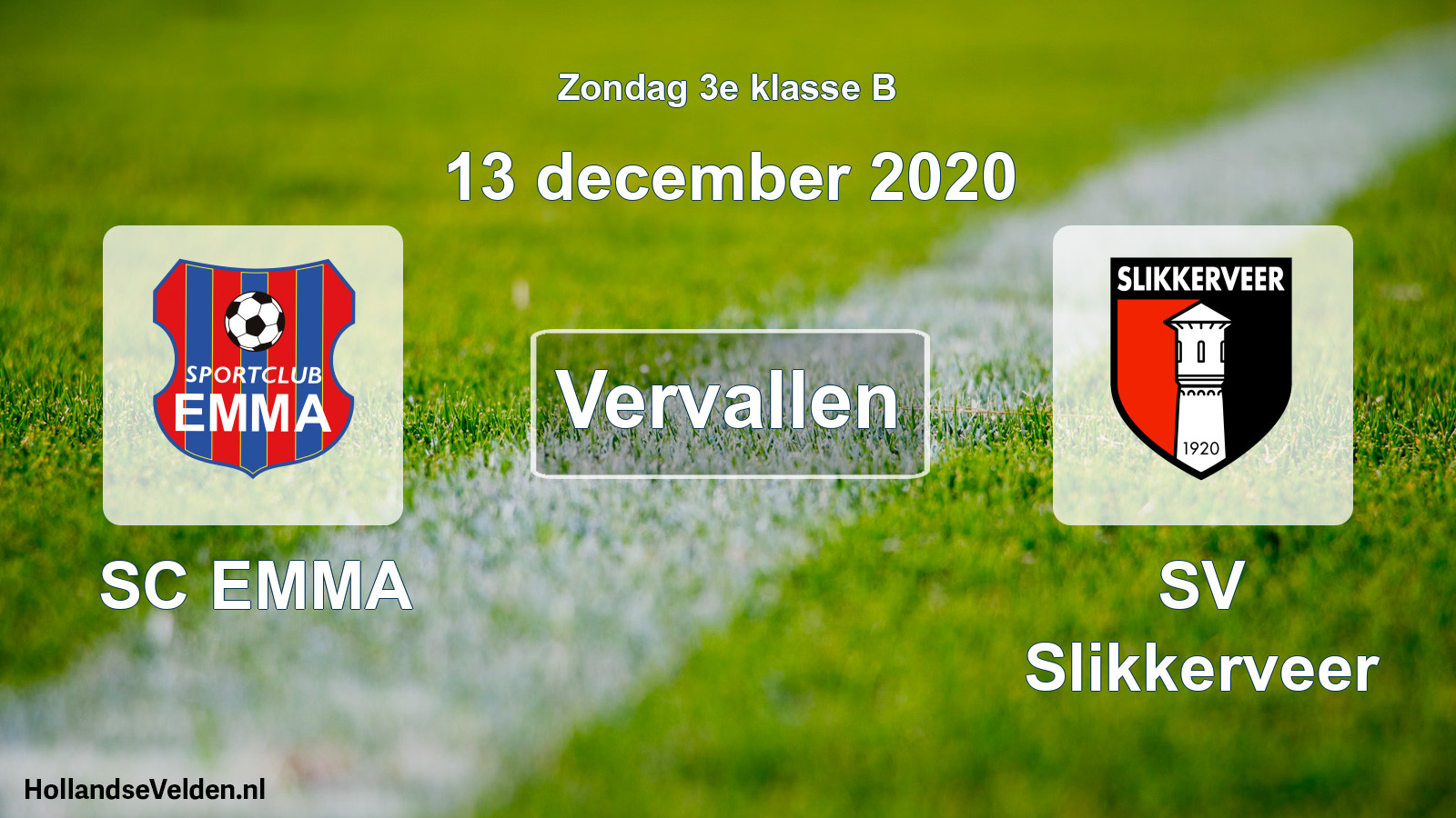Scheduled Match: SC EMMA - SV Slikkerveer (13 December 2020)