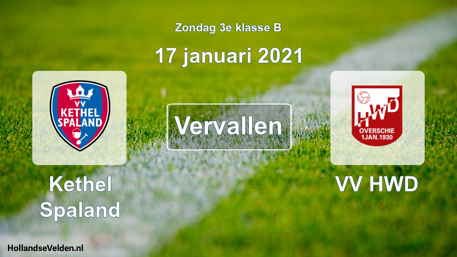 Scheduled Match: Kethel Spaland - VV HWD (17 January 2021)