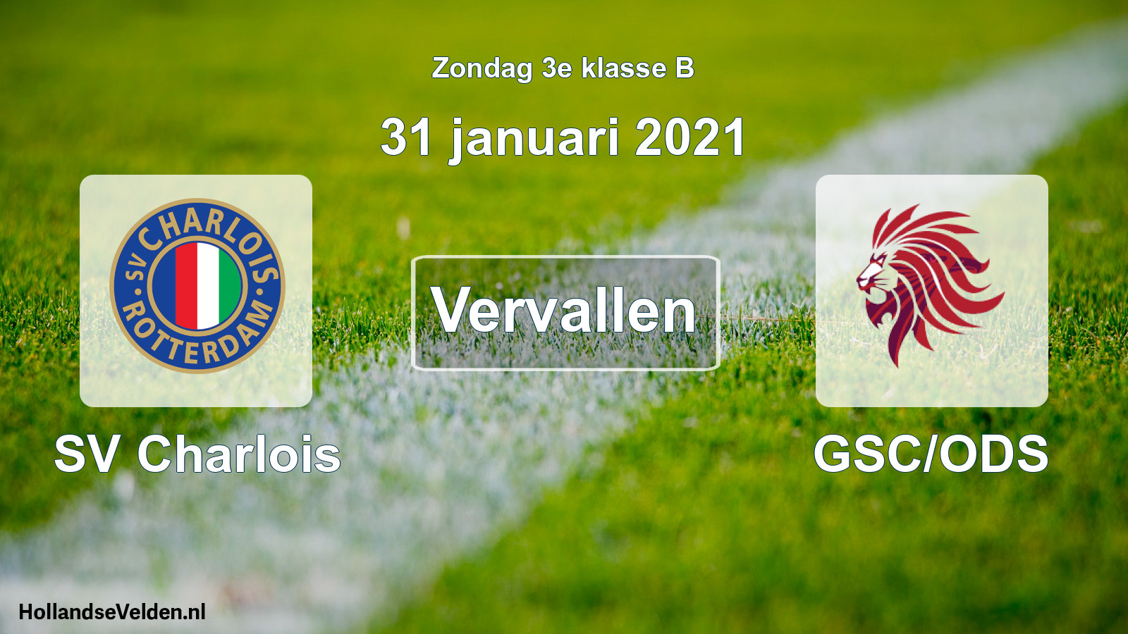 Scheduled Match: SV Charlois - GSC/ODS (31 January 2021)
