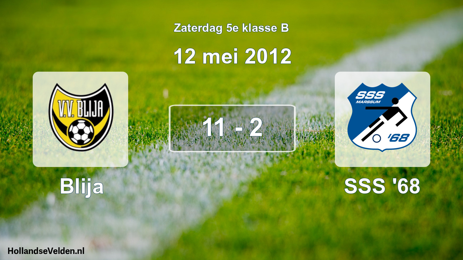 Total number of matches played: Blija - SSS '68 11 - 2 (12 May 2012)