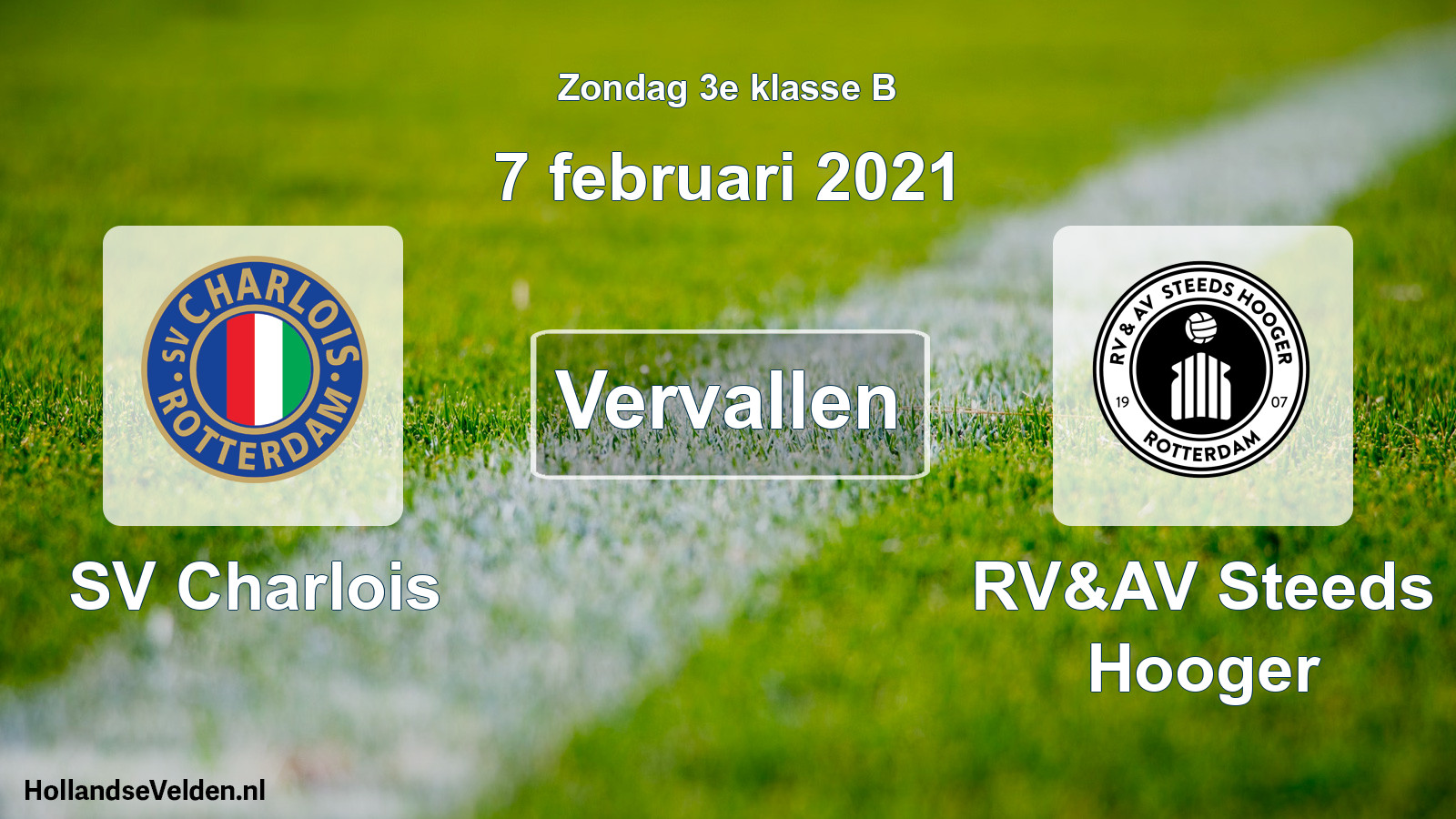 Scheduled Match: SV Charlois - RV&AV Steeds Hooger (7 February 2021)