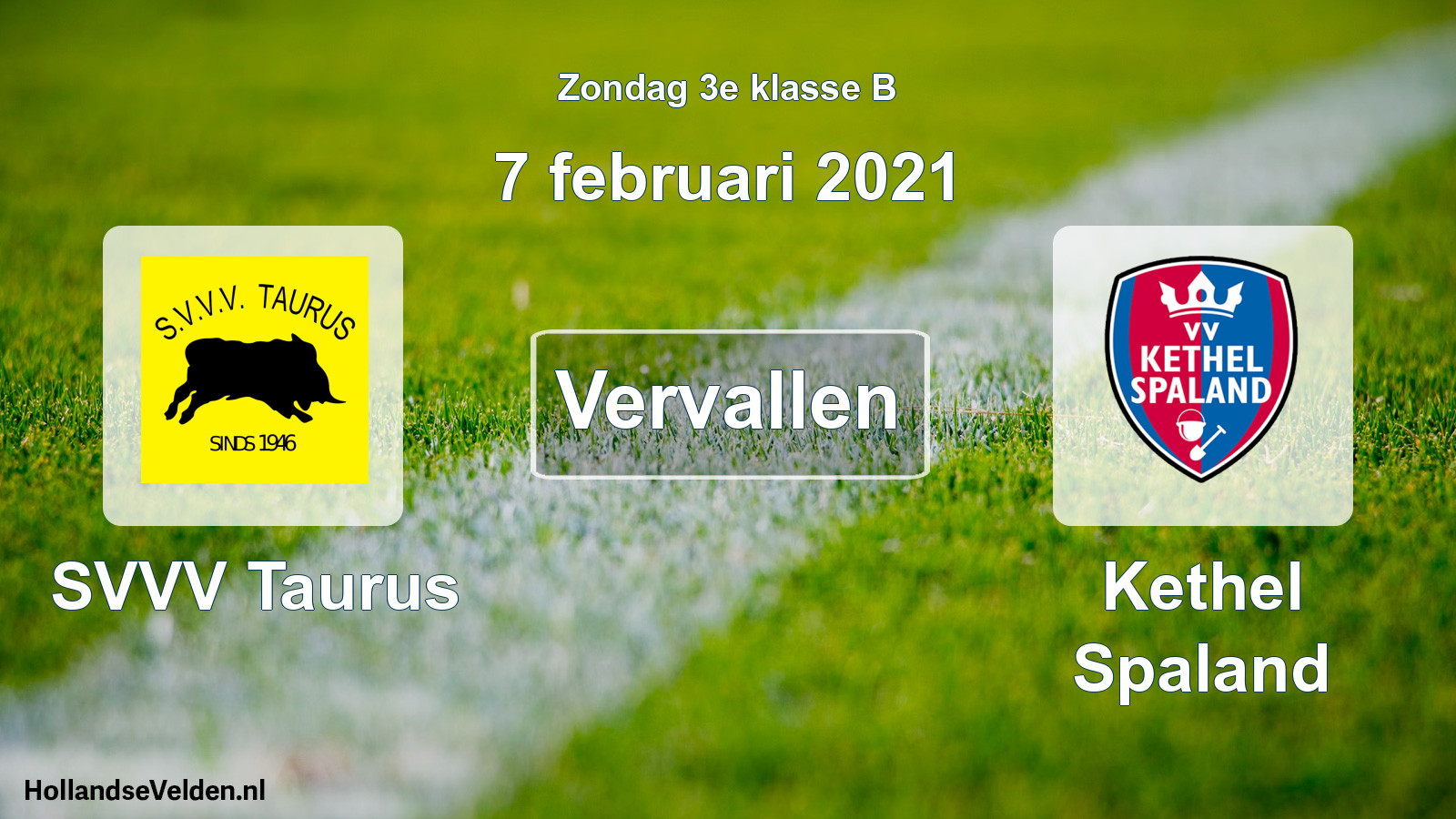 Scheduled Match: SVVV Taurus - Kethel Spaland (7 February 2021)