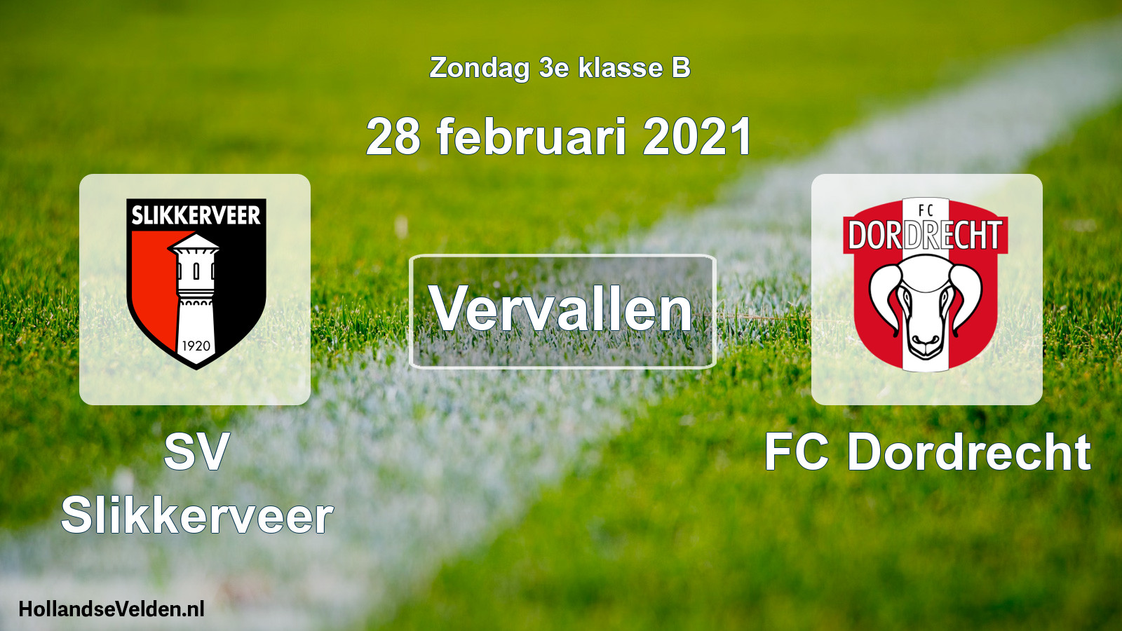 Scheduled Match: SV Slikkerveer - FC Dordrecht (28 February 2021)