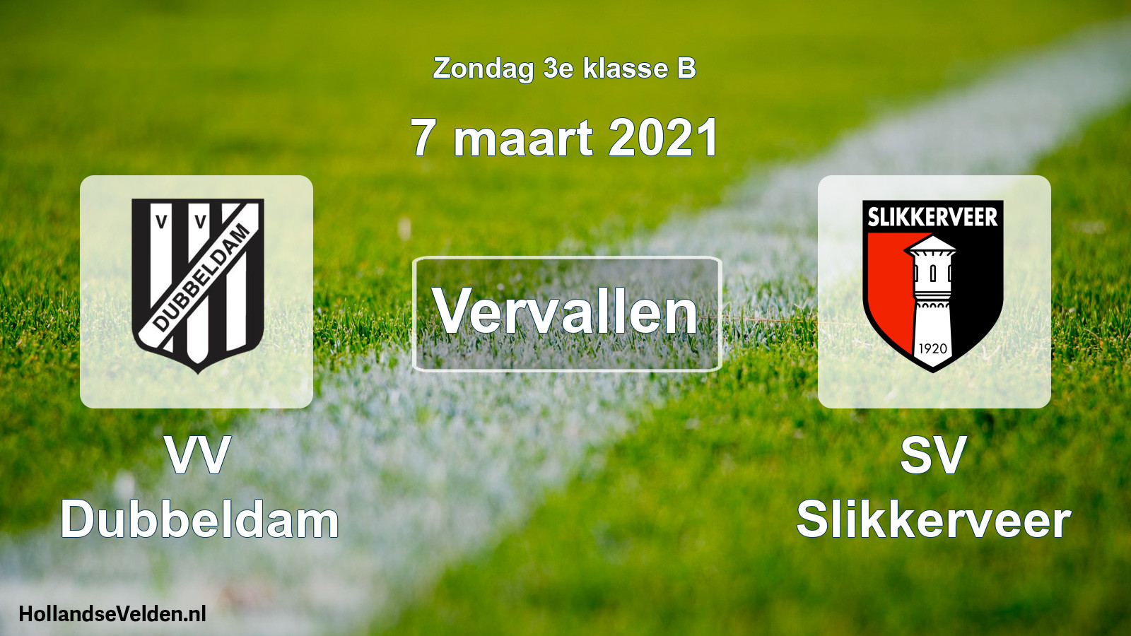 Scheduled Match: VV Dubbeldam - SV Slikkerveer (7 March 2021)