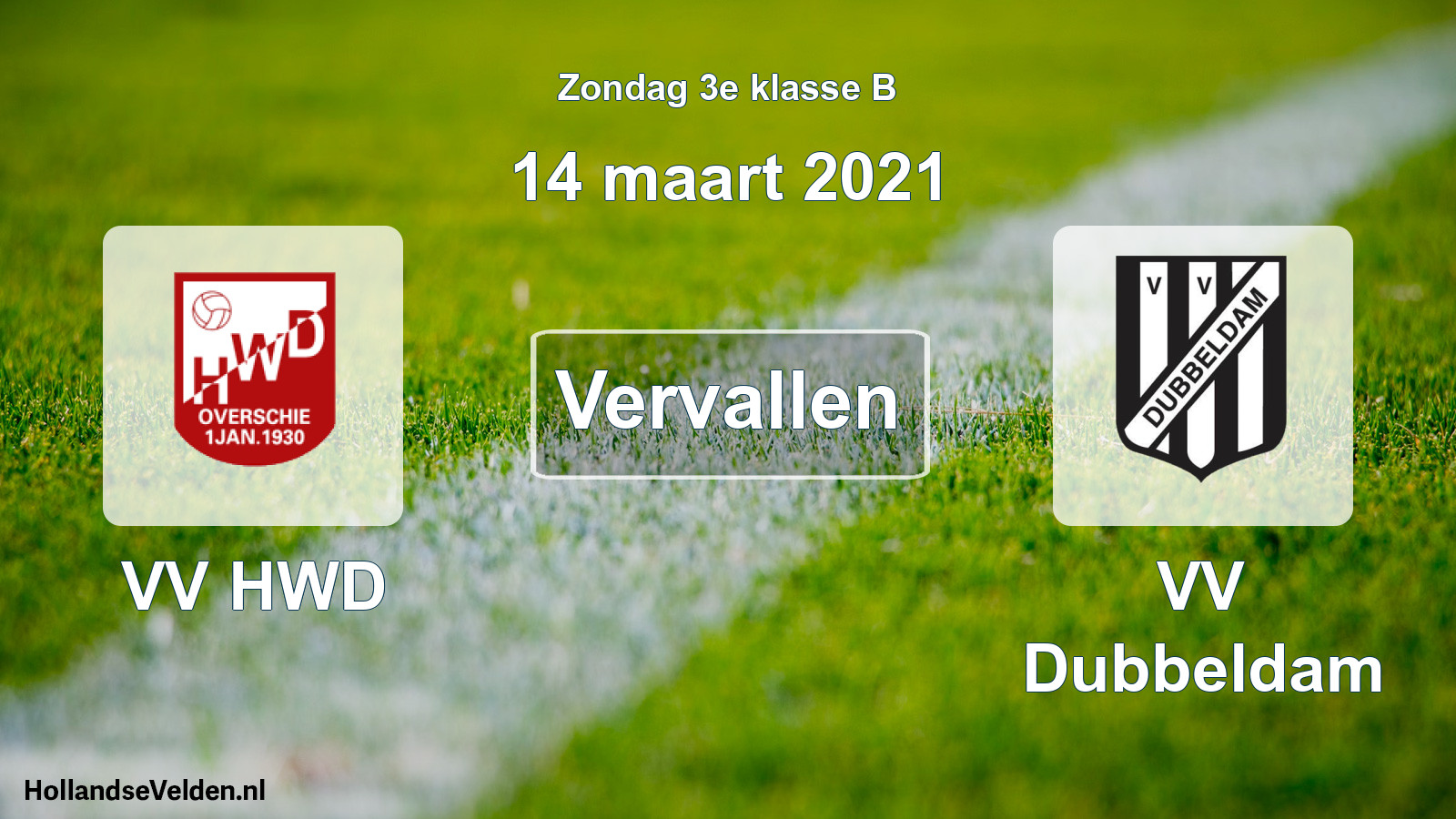 Scheduled Match: VV HWD - VV Dubbeldam (14 March 2021)