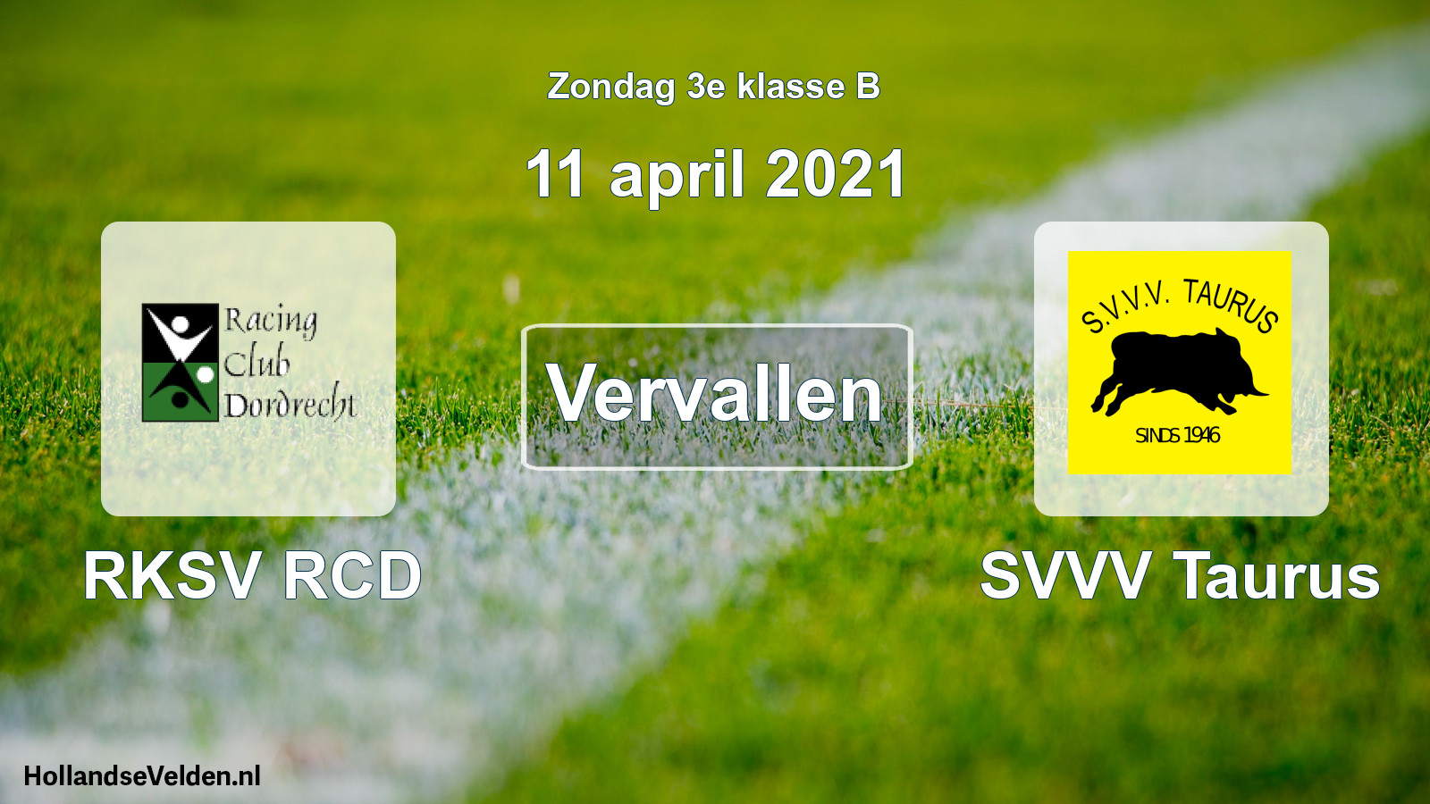 Scheduled Match: RKSV RCD - SVVV Taurus (11 April 2021)