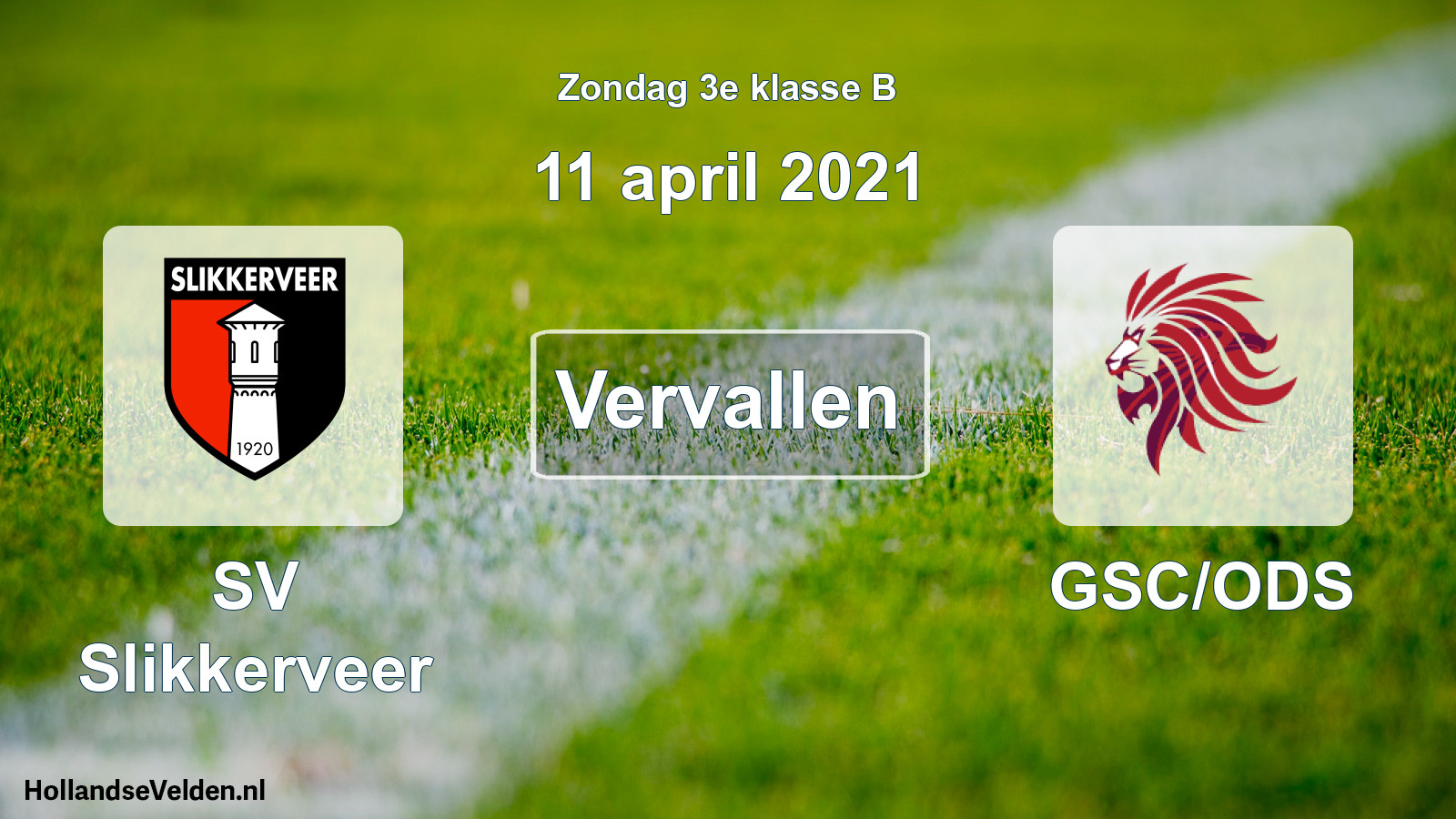 Scheduled Match: SV Slikkerveer - GSC/ODS (11 April 2021)