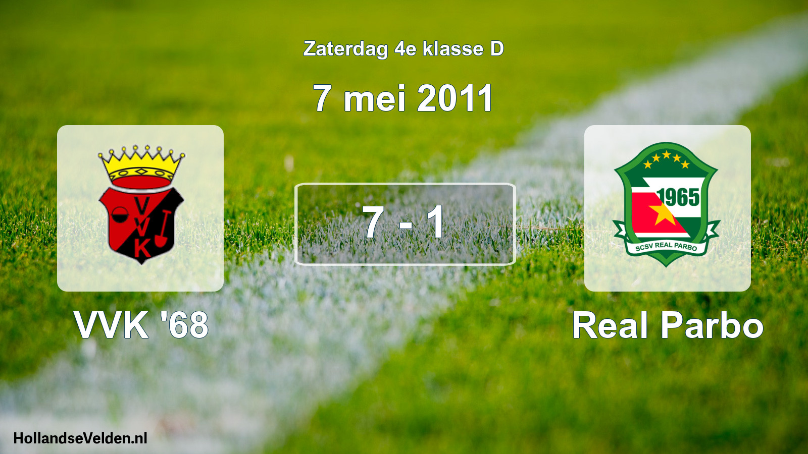 Total number of matches played: VVK '68 - Real Parbo 7 - 1 (7 May 2011)