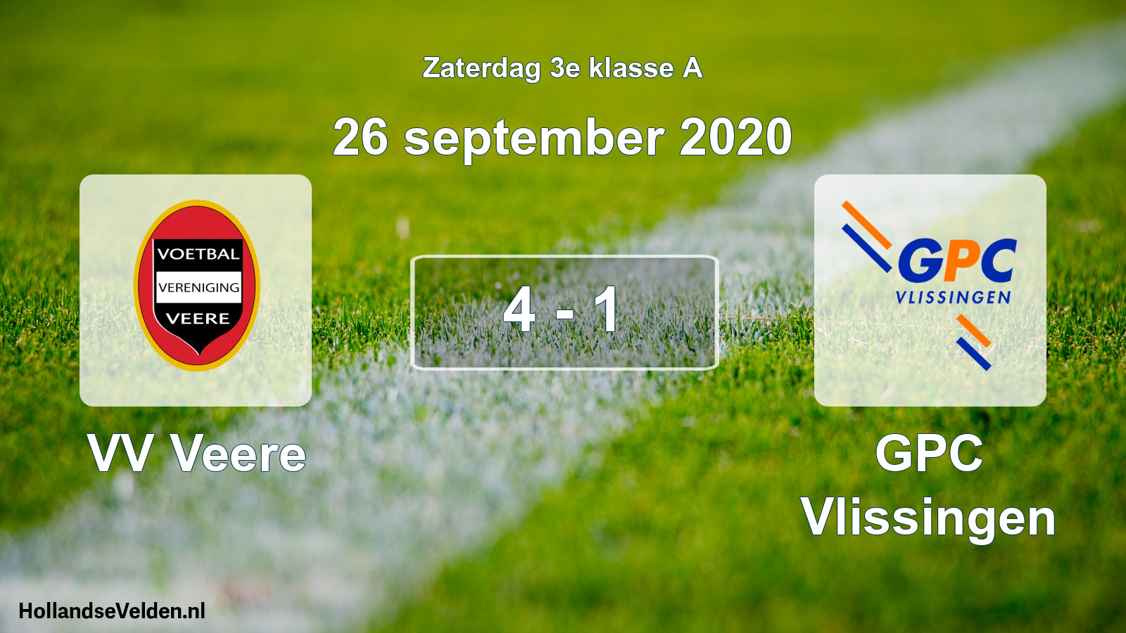 Total number of matches played: VV Veere - GPC Vlissingen 4 - 1 (26 September 2020)