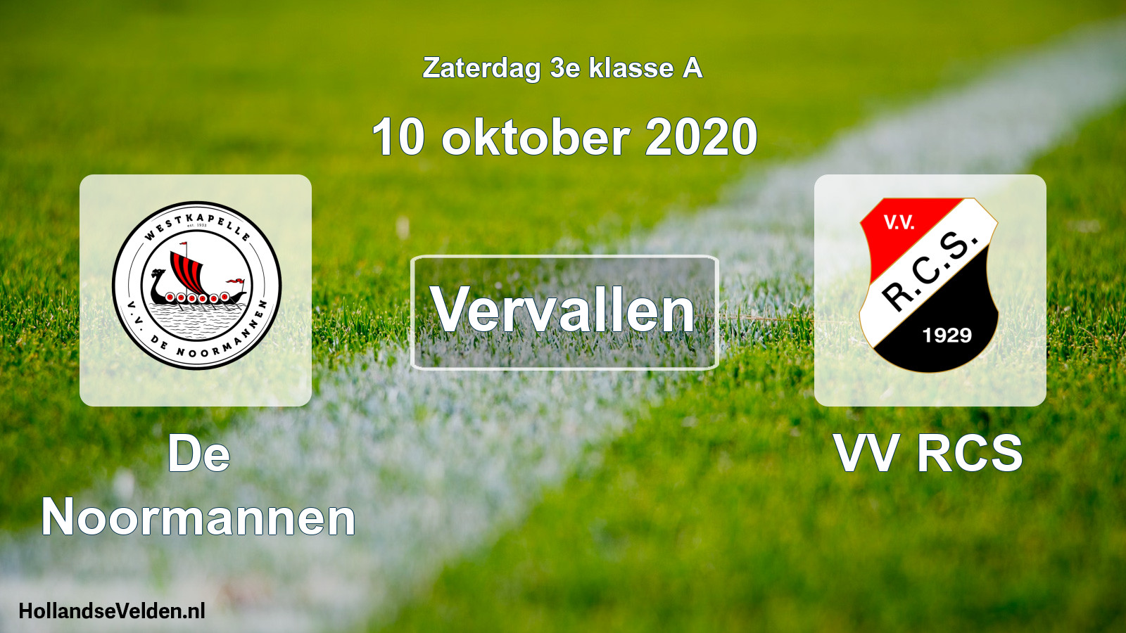 Scheduled Match: De Noormannen - VV RCS (10 October 2020)