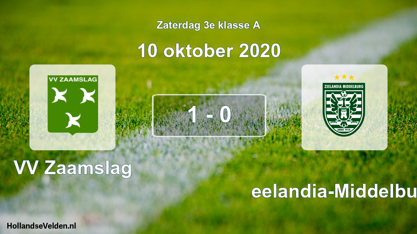 Total number of matches played: VV Zaamslag - Zeelandia-Middelburg 1 - 0 (10 October 2020)