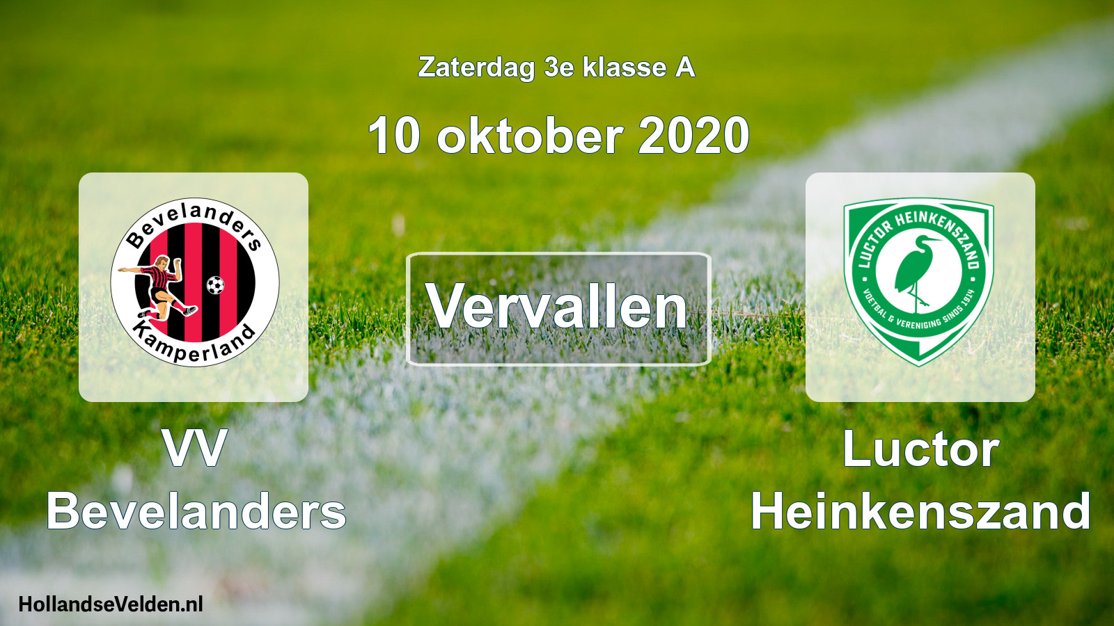 Scheduled Match: VV Bevelanders - Luctor Heinkenszand (10 October 2020)