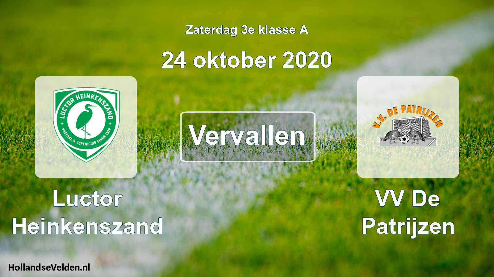 Scheduled Match: Luctor Heinkenszand - VV De Patrijzen (24 October 2020)