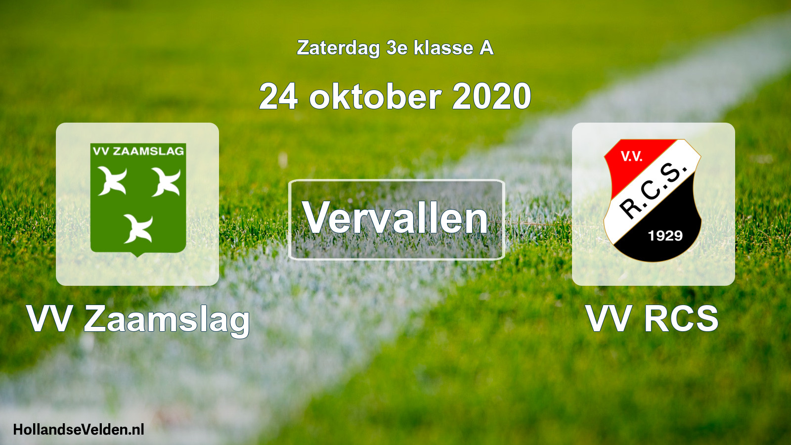 Scheduled Match: VV Zaamslag - VV RCS (24 October 2020)