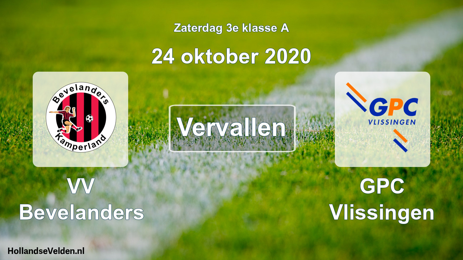 Scheduled Match: VV Bevelanders - GPC Vlissingen (24 October 2020)