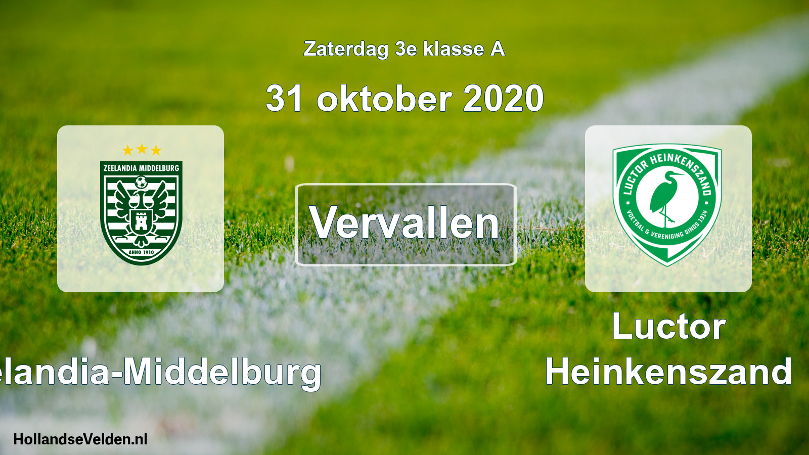 Scheduled Match: Zeelandia-Middelburg - Luctor Heinkenszand (31 October 2020)
