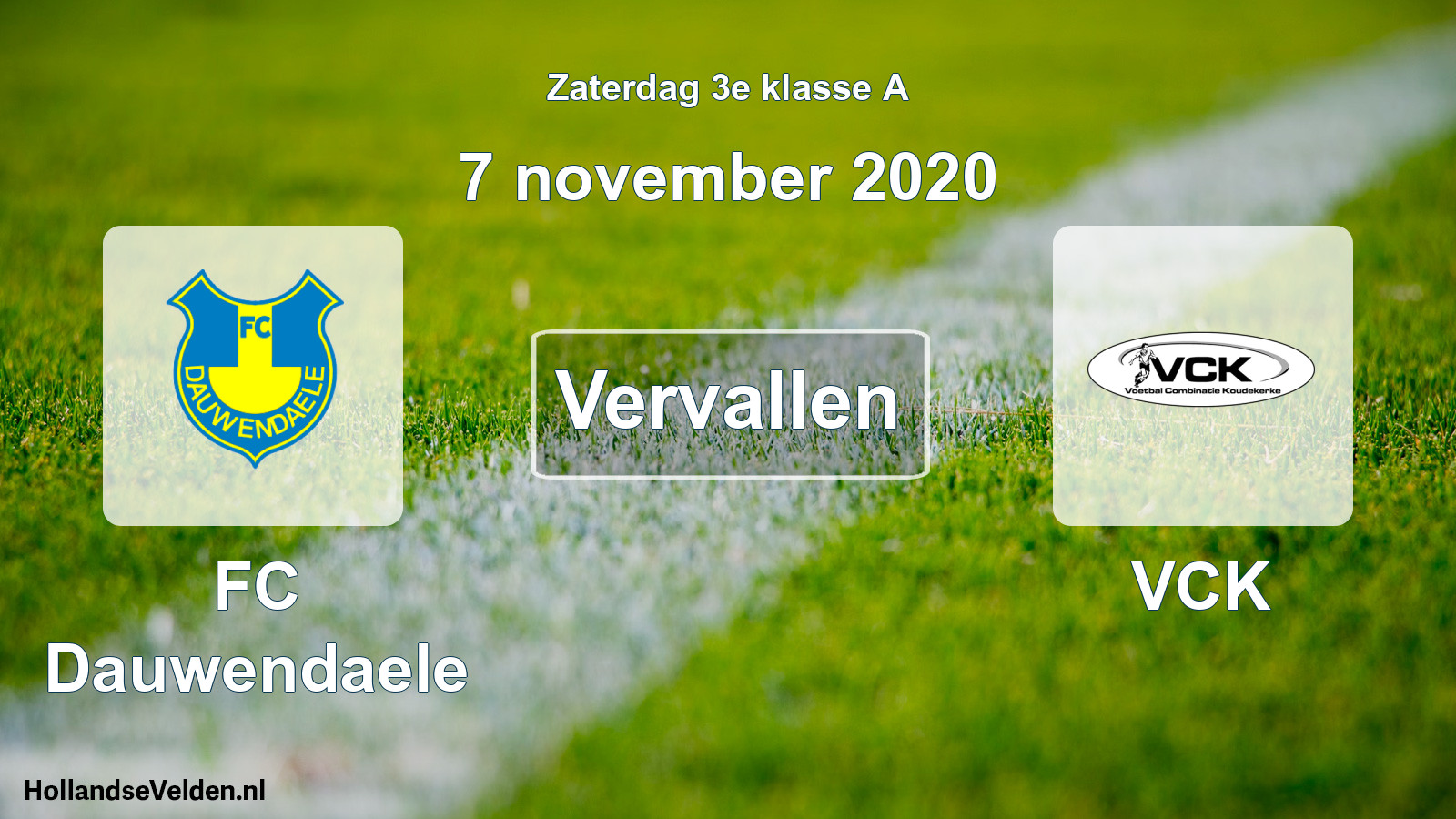 Scheduled Match: FC Dauwendaele - VCK (7 November 2020)