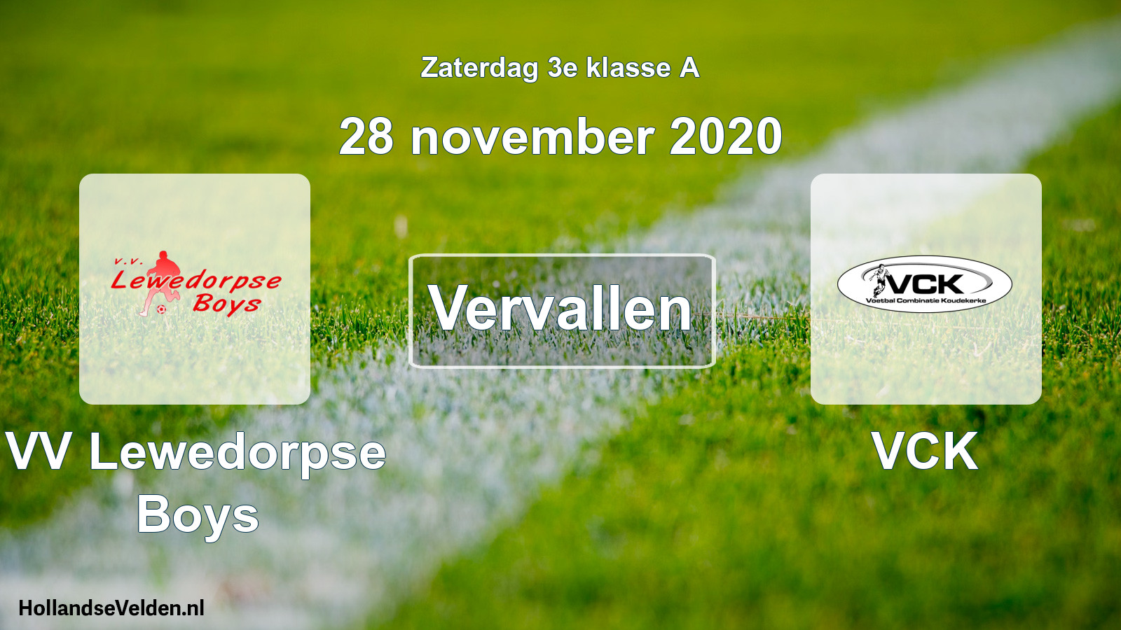 Scheduled Match: VV Lewedorpse Boys - VCK (28 November 2020)