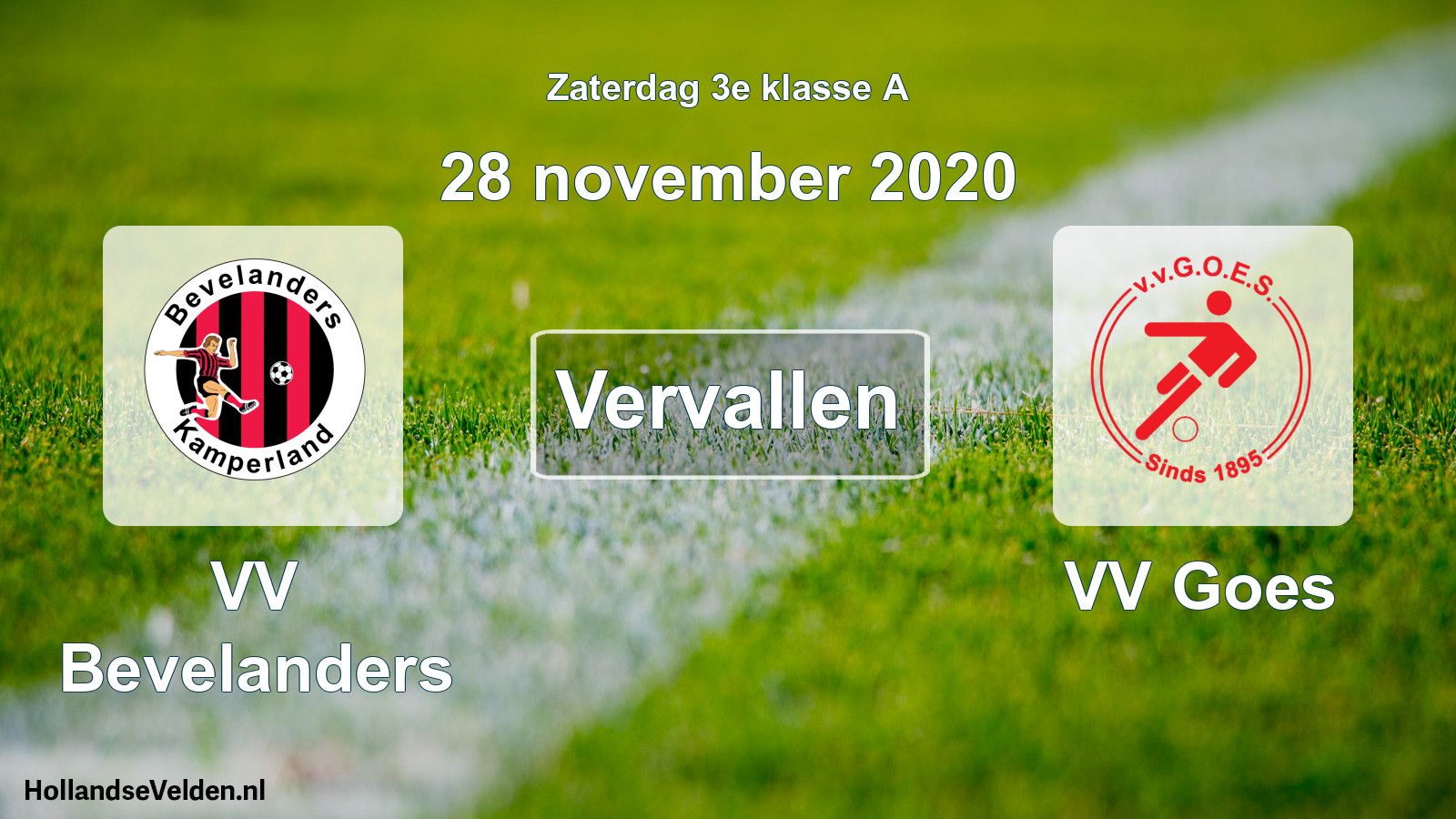 Scheduled Match: VV Bevelanders - VV Goes (28 November 2020)