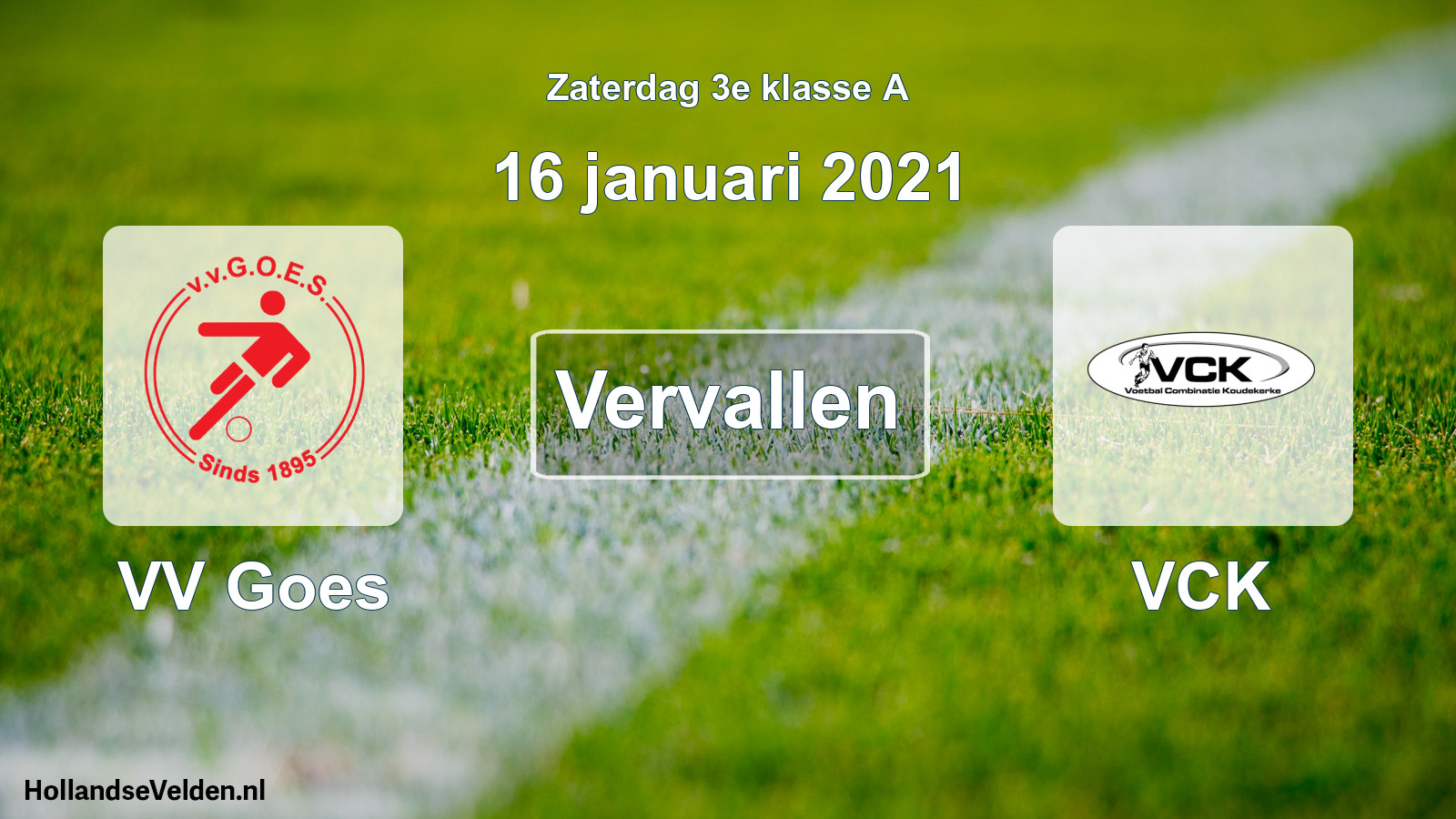 Scheduled Match: VV Goes - VCK (16 January 2021)