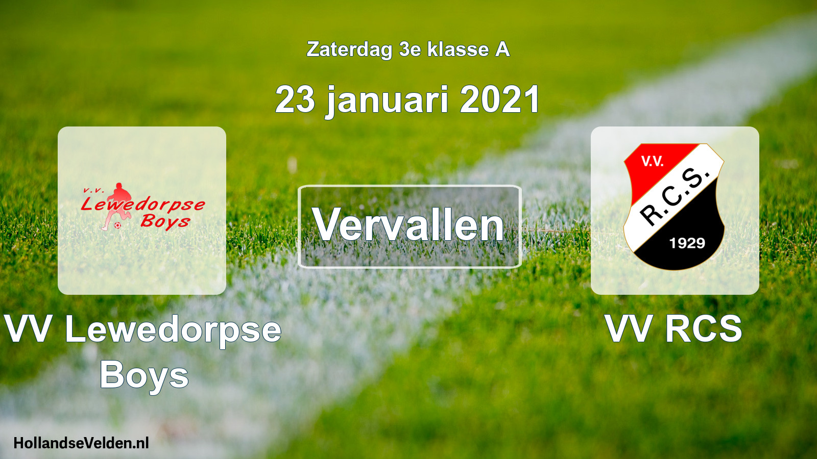 Scheduled Match: VV Lewedorpse Boys - VV RCS (23 January 2021)