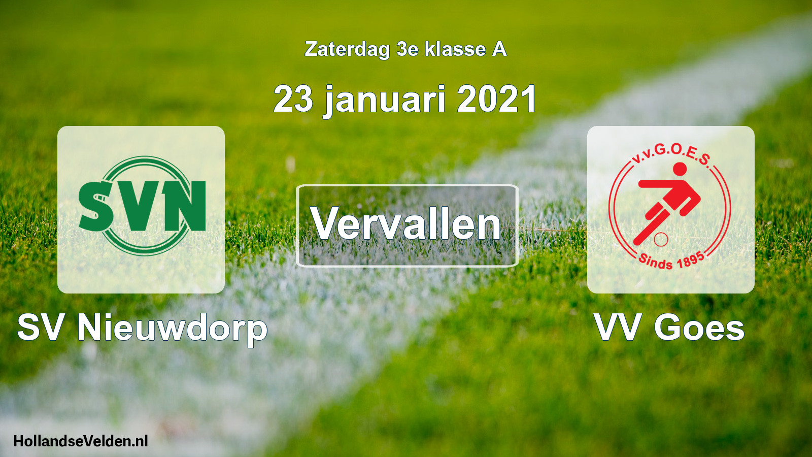 Scheduled Match: SV Nieuwdorp - VV Goes (23 January 2021)